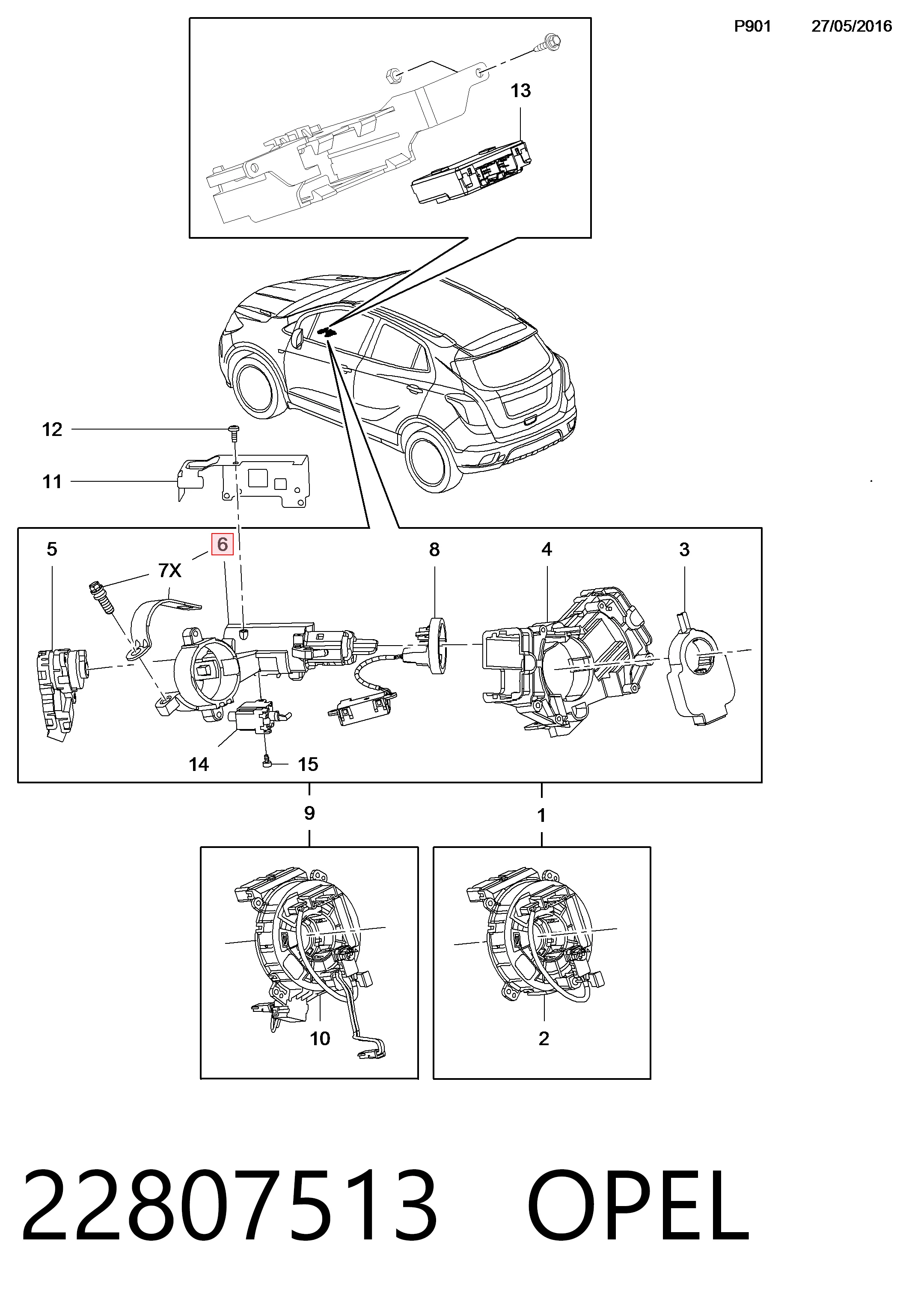  Bombín de arranque Opel Insignia 