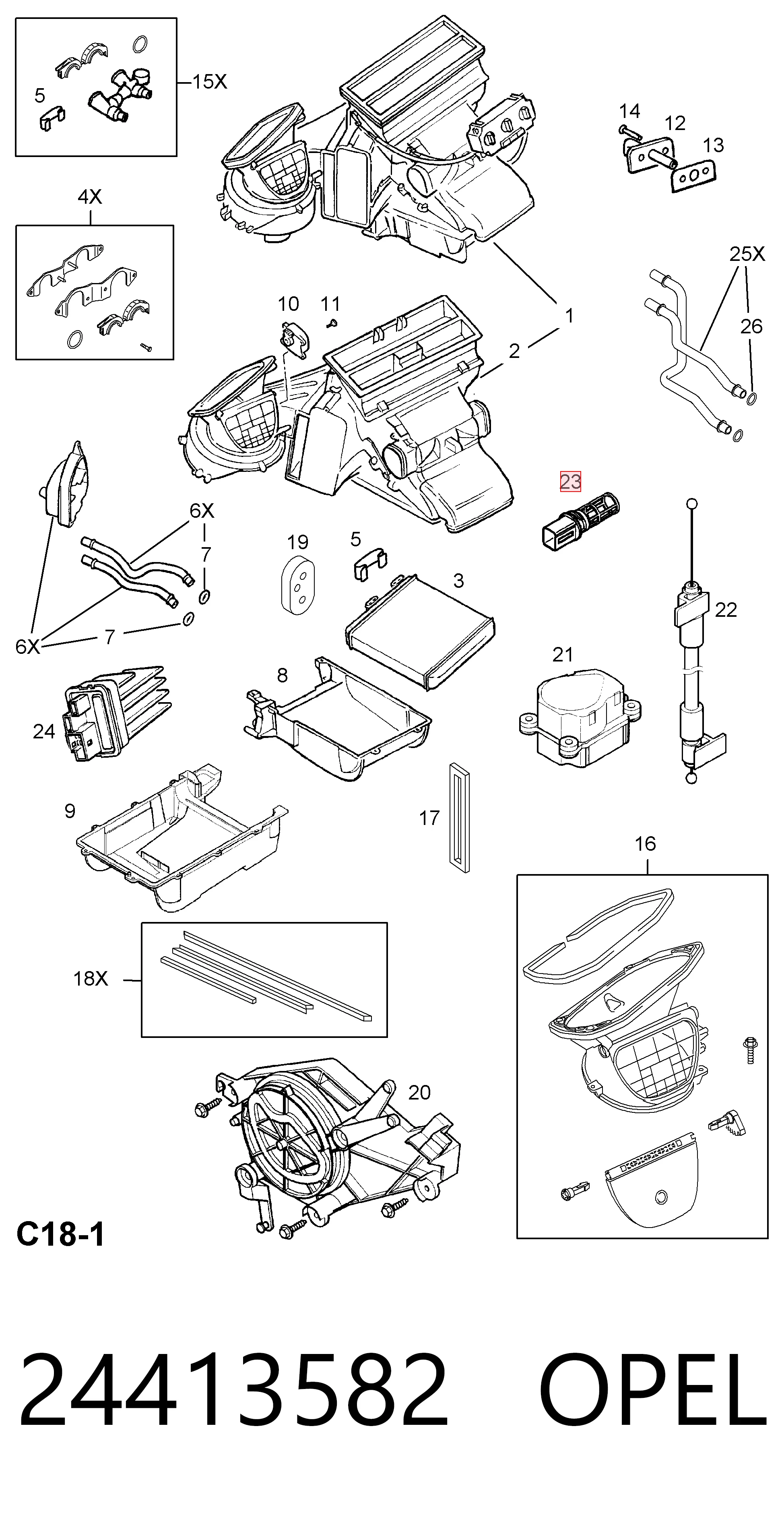 Sensor de la temperatura interior Opel Astra  (2004-2014)