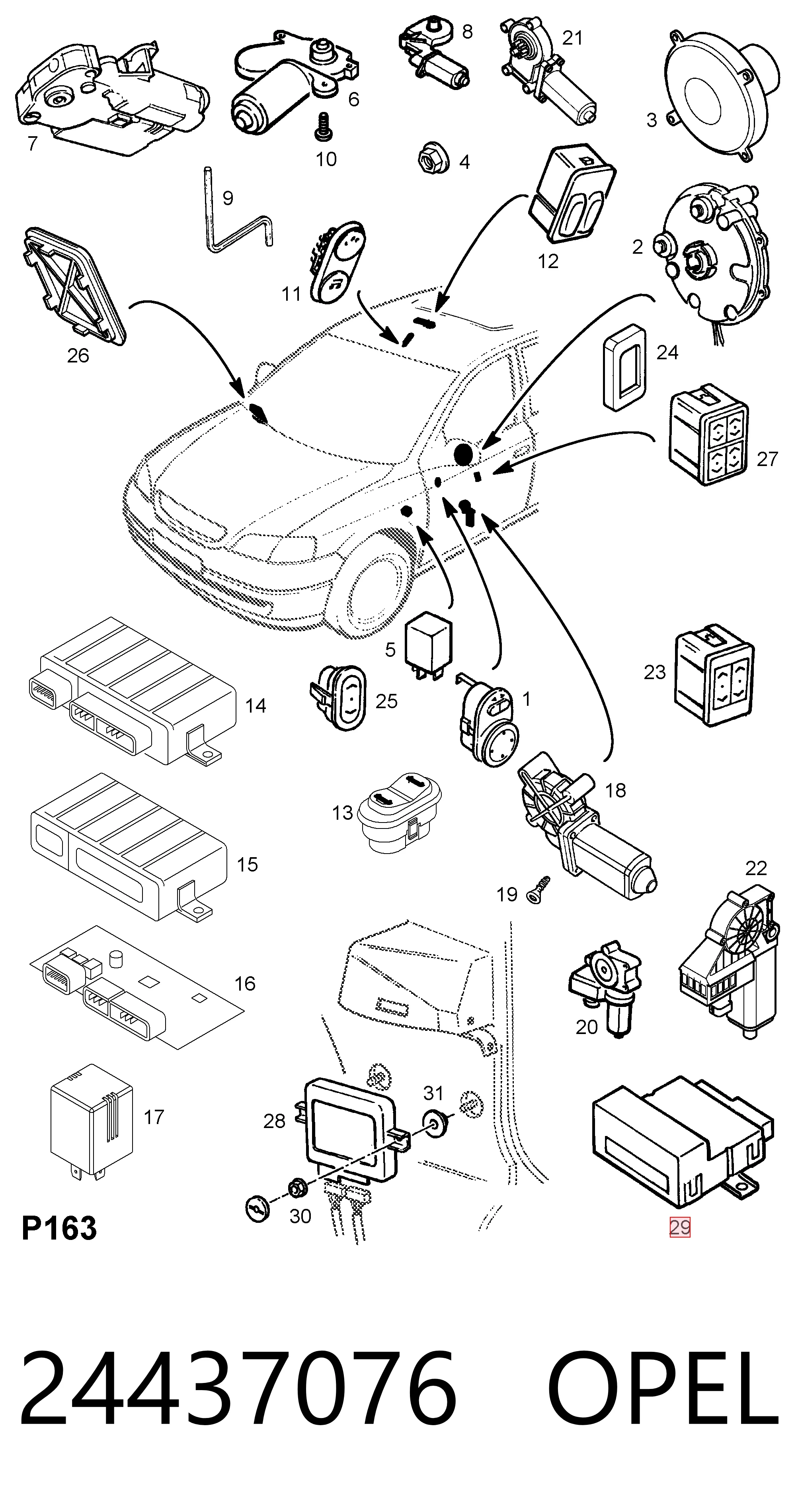 Módulo de confort para Opel Astra G F48, F08