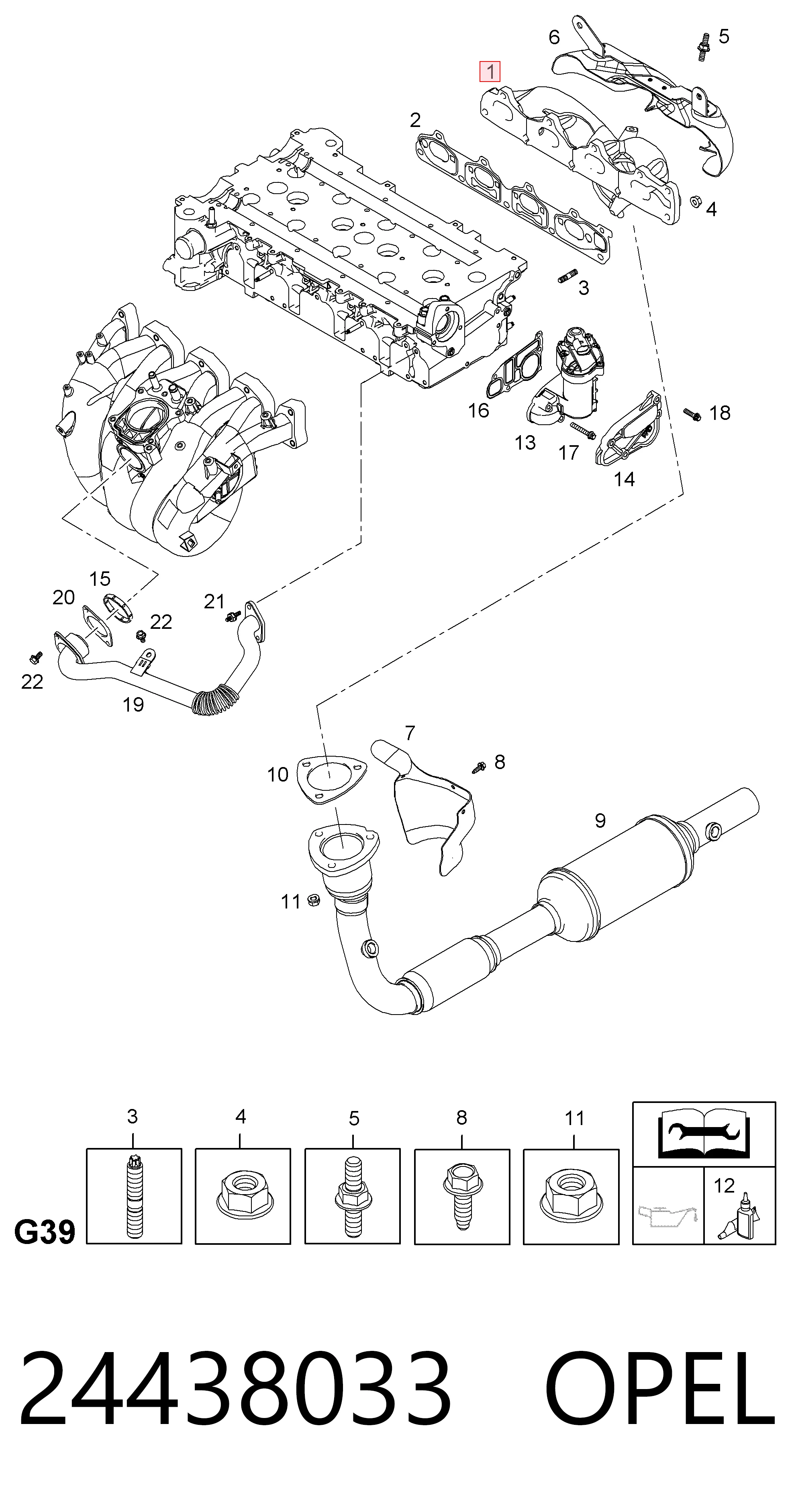 Colector de escape para Opel Astra F07