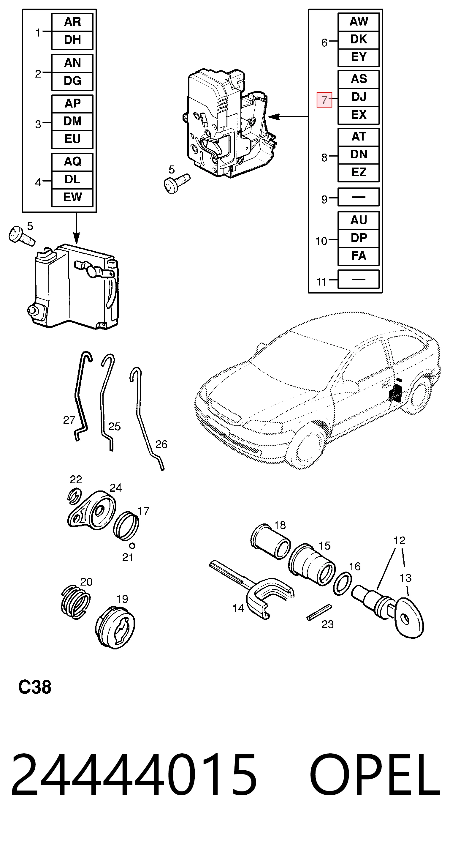 Cerradura Opel Zafira A monovolumen (F75) (1999 - 2005) precio, desde 29,04 EUR