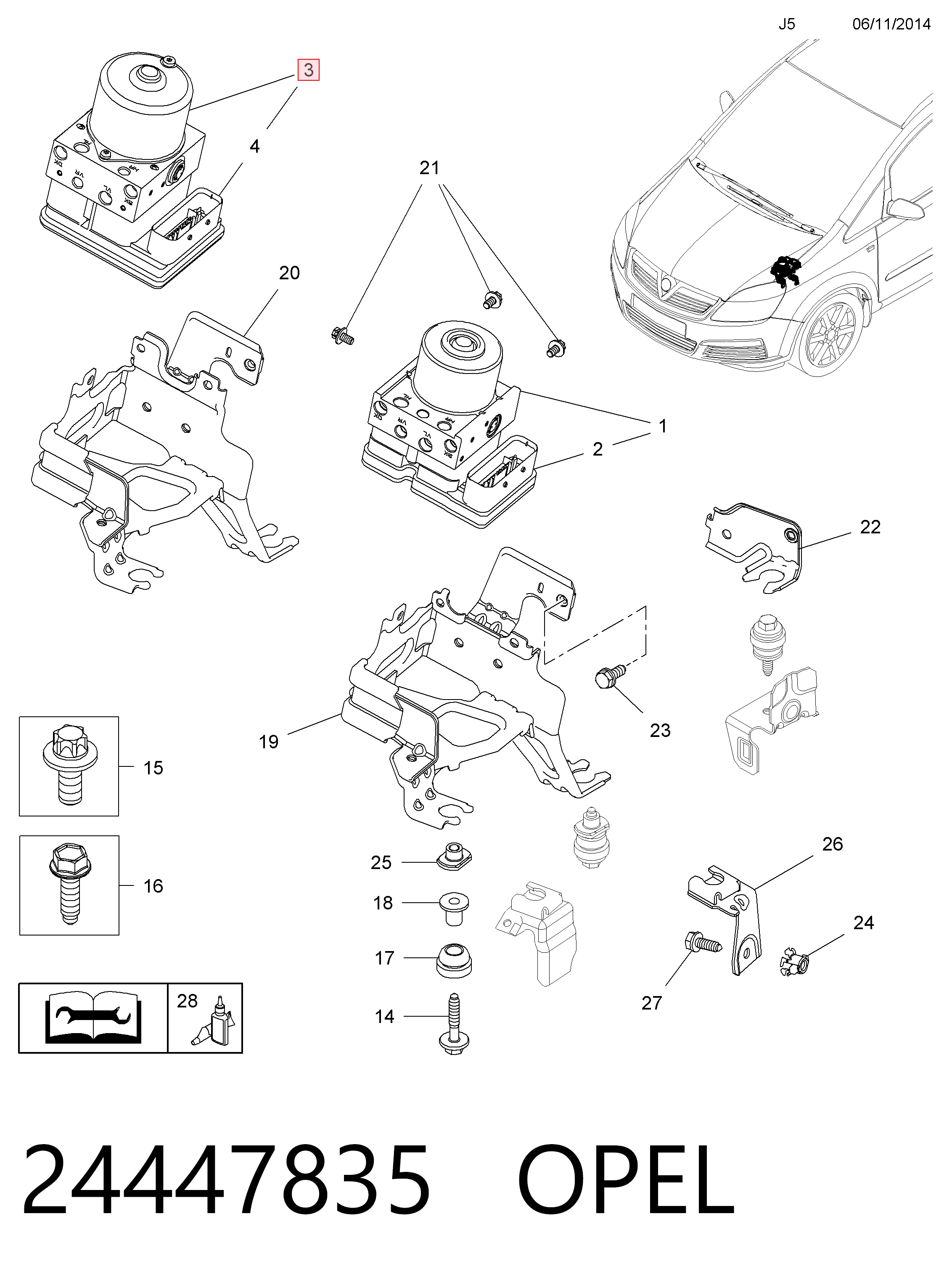 Unidad de control ABS hidráulico para Opel Astra H TWINTOP L67