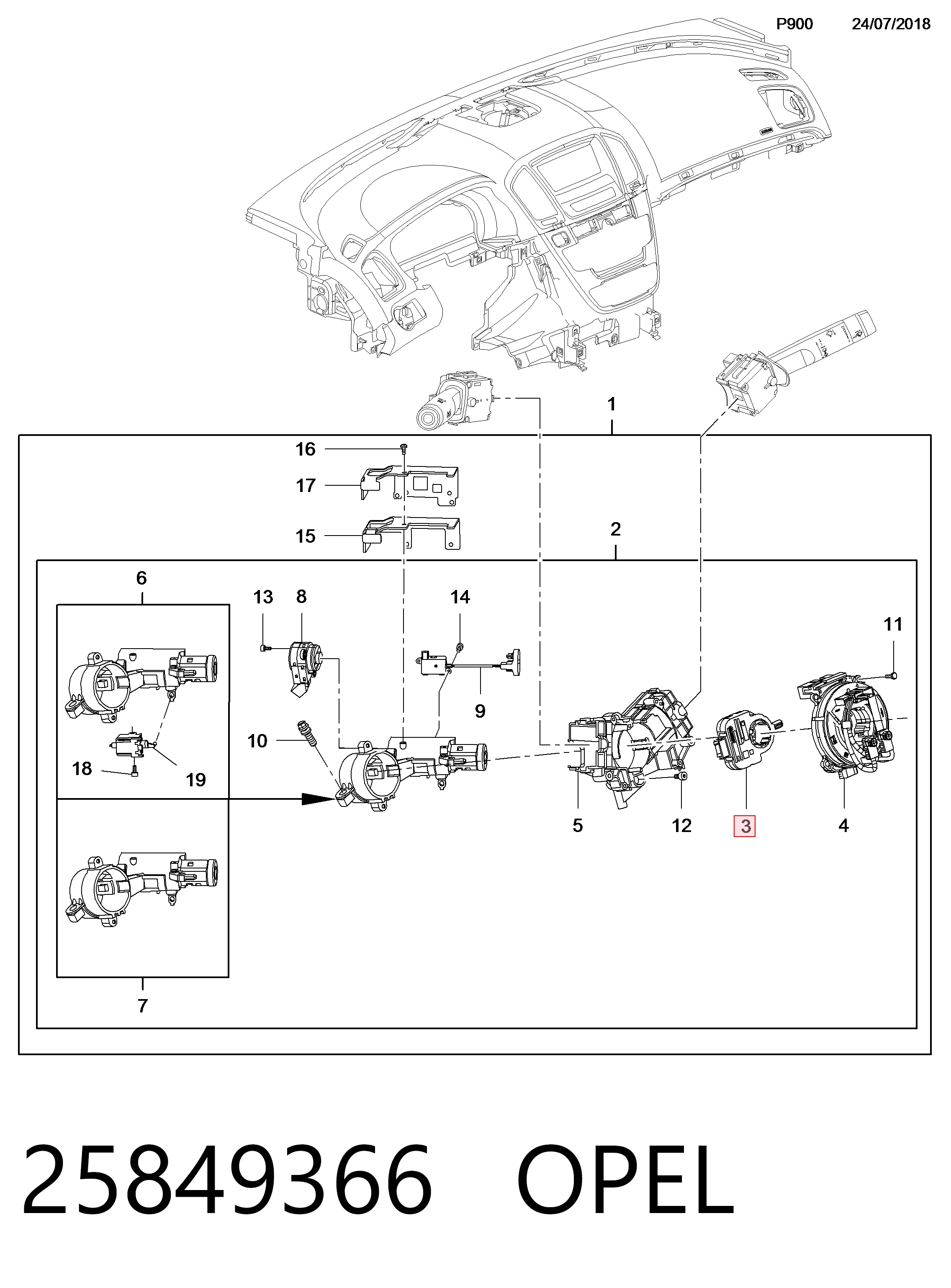 Sensor angulo de giro para Opel Insignia A G09