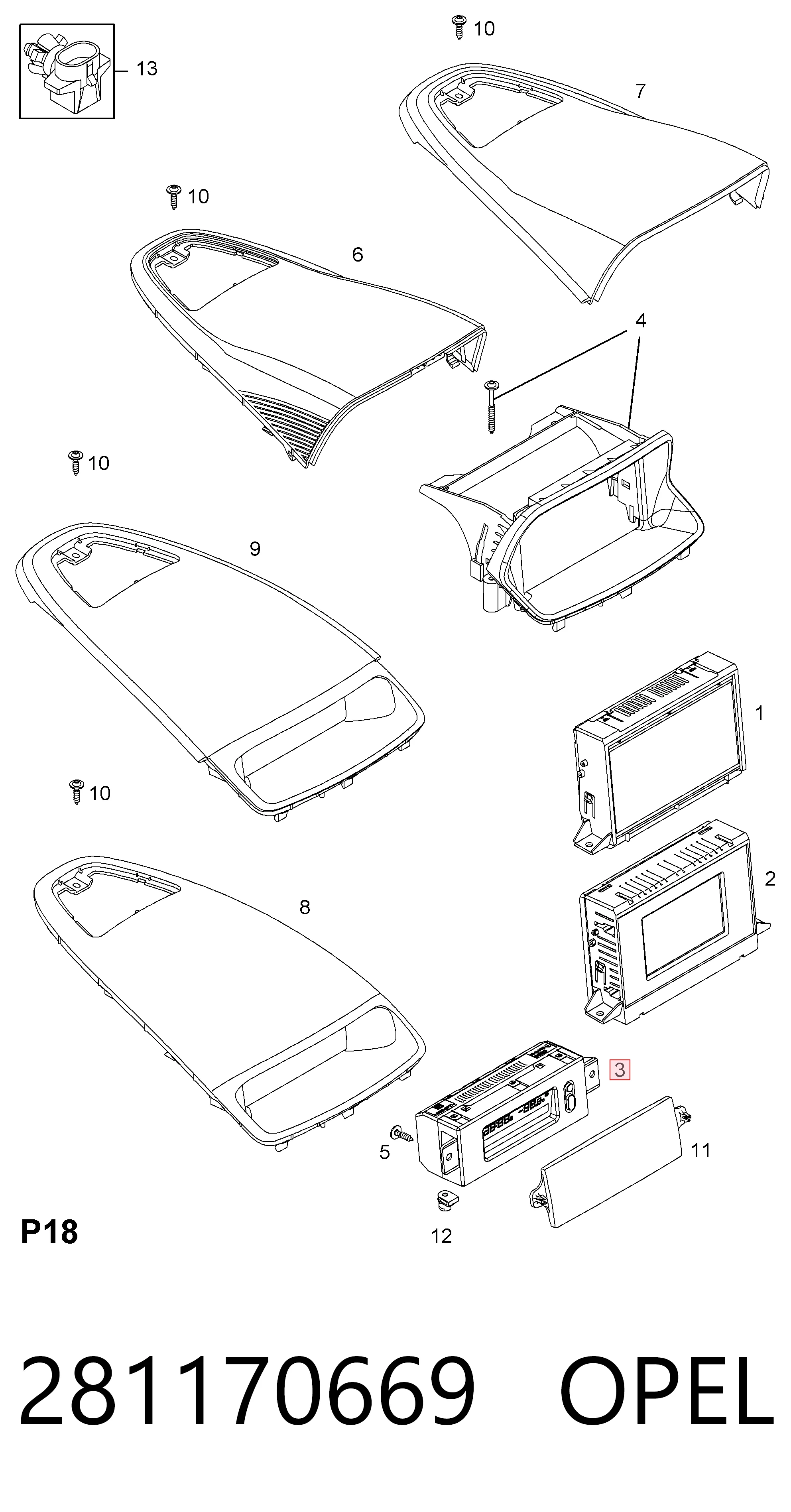 Pantalla multifuncion para Opel Corsa D S07