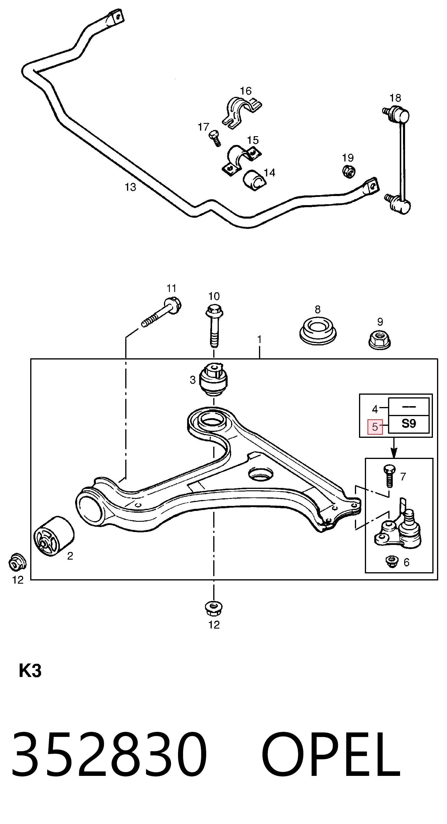 Comprar Rótula inferior de suspensión Opel Astra F48, F08 a bajo precio