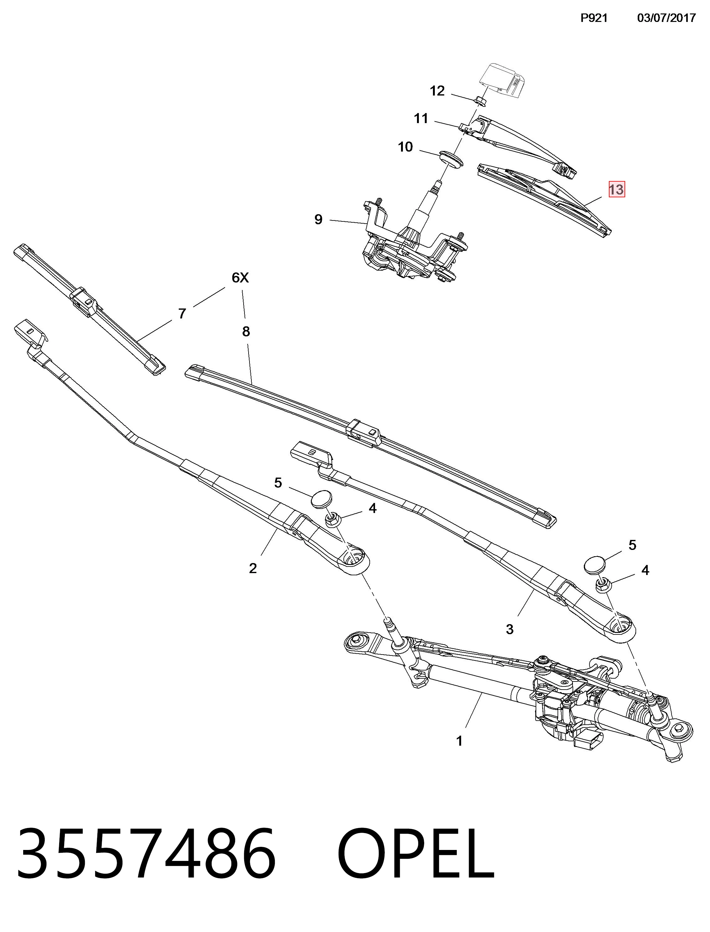 Limpiaparabrisas traseros 1629083480 Peugeot/Citroen