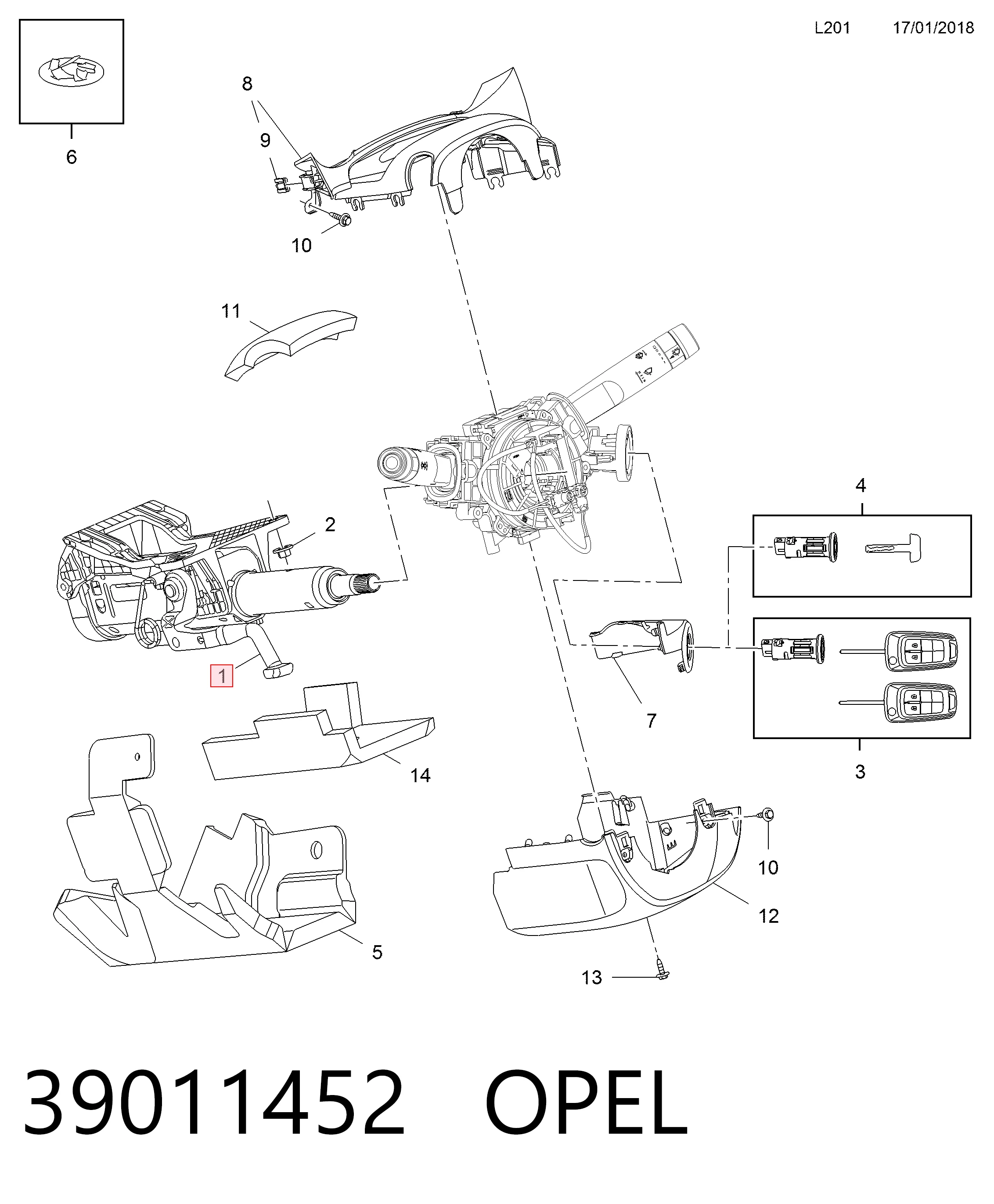 Columna de dirección Opel Astra J hatchback (2009 - 2016) precio, desde 74,05 EUR