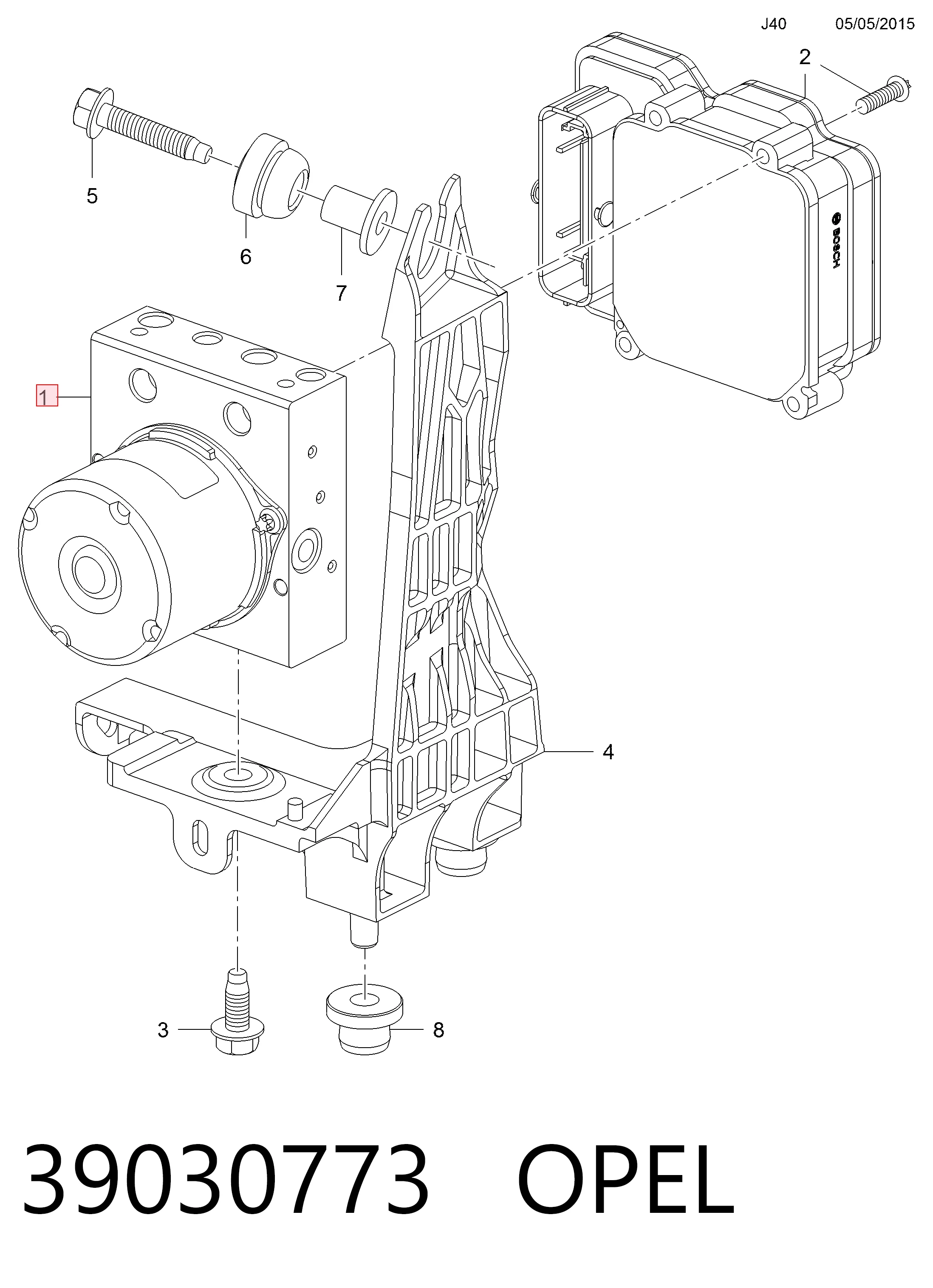 Unidad de control ABS hidráulico para Opel Astra K 