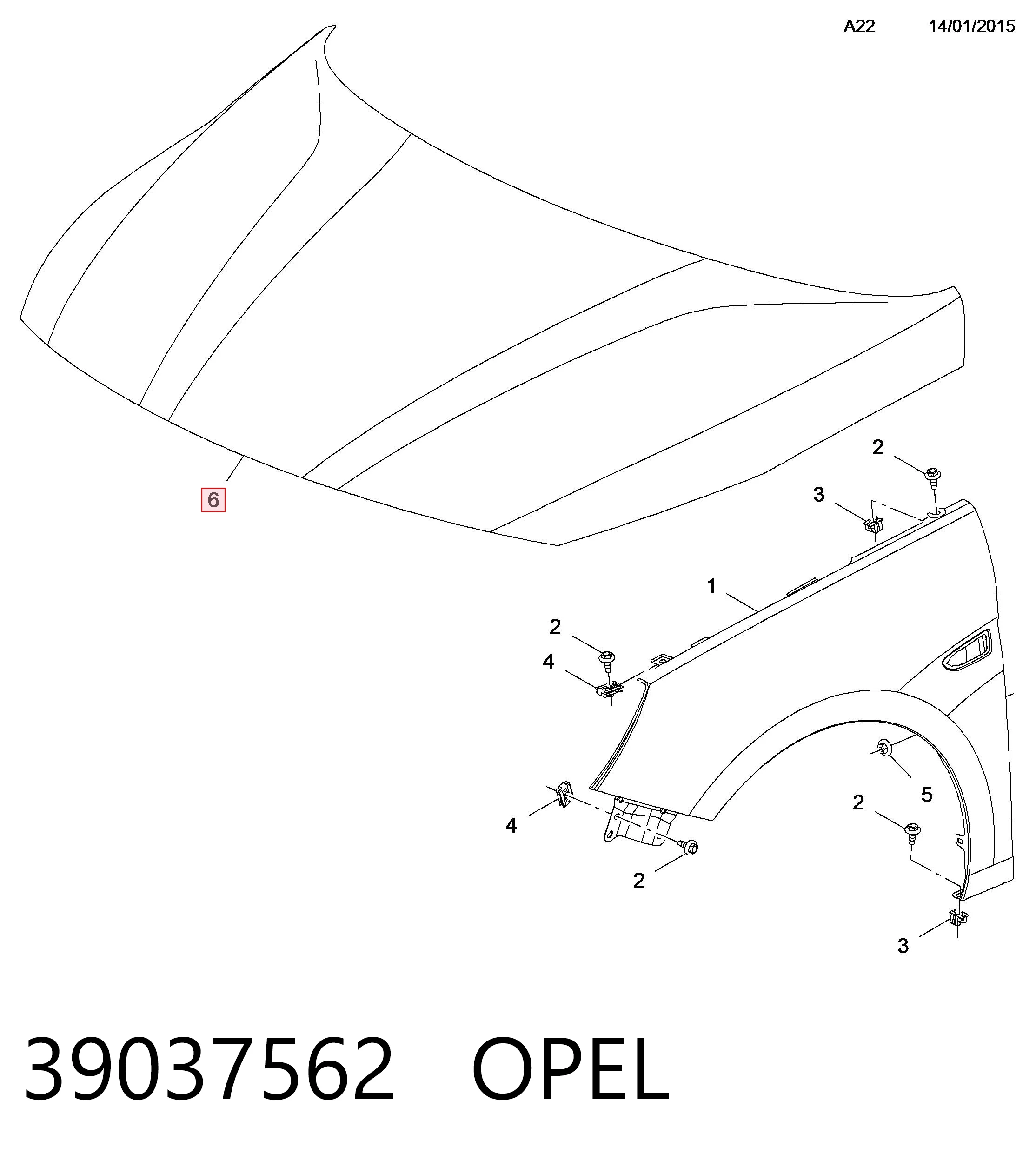 Capot Opel Astra K