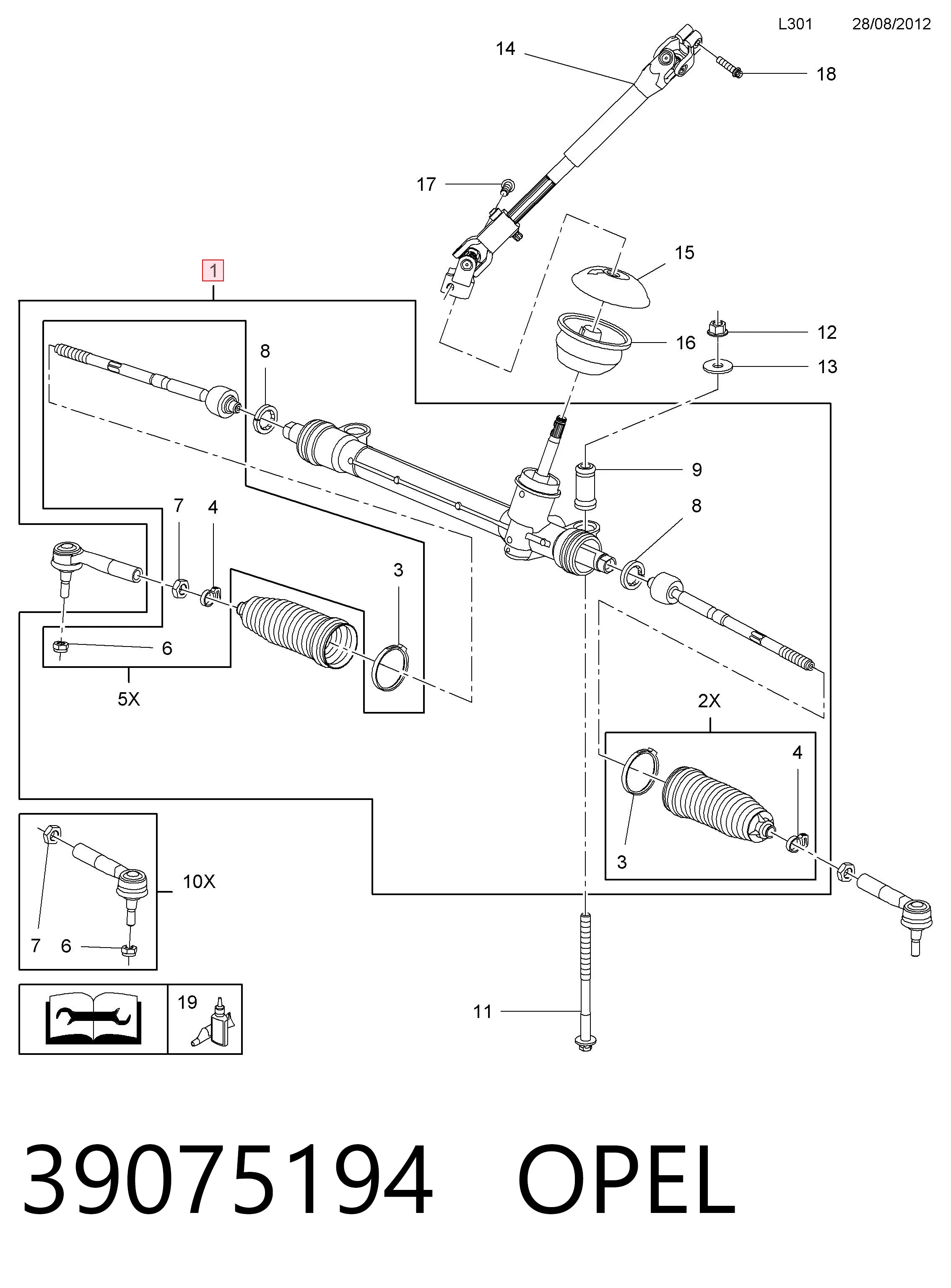Caja de dirección Opel Corsa E