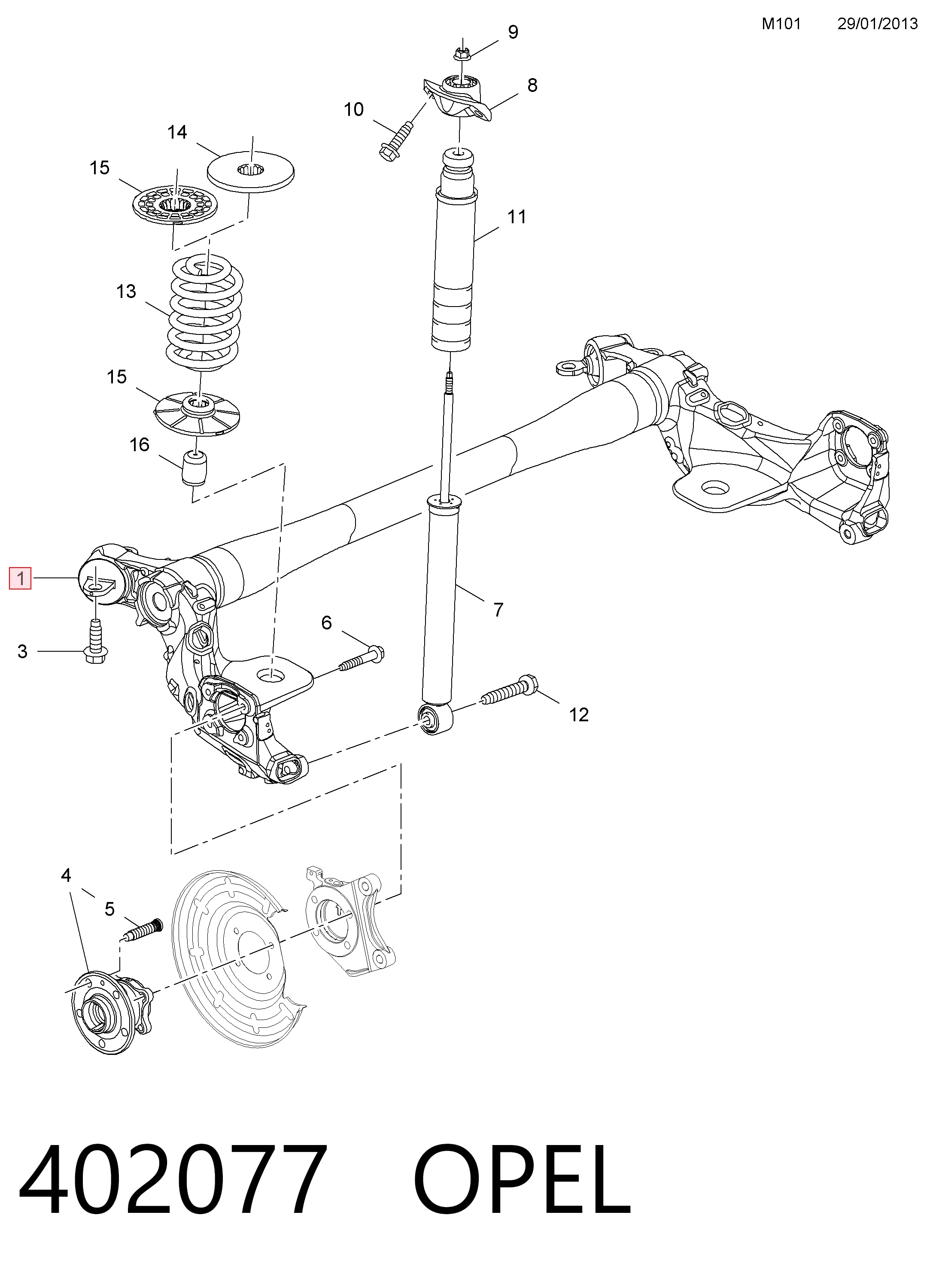 Comprar 95325751 Peugeot/Citroen Puente trasero