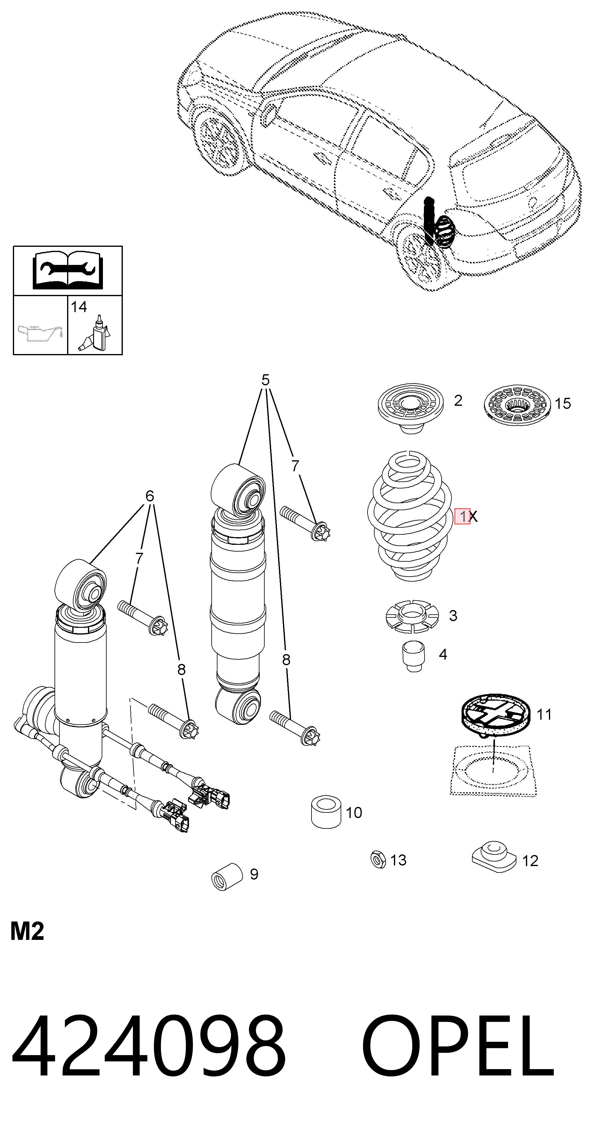 Muelle trasero 424098 OPEL