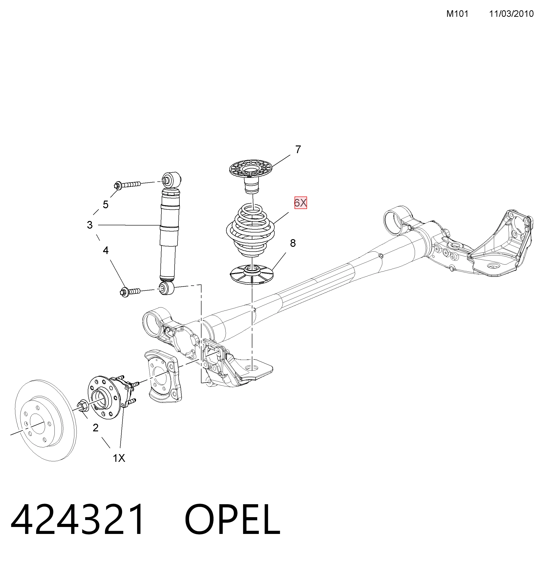 Comprar Muelle trasero Opel Meriva   a bajo precio