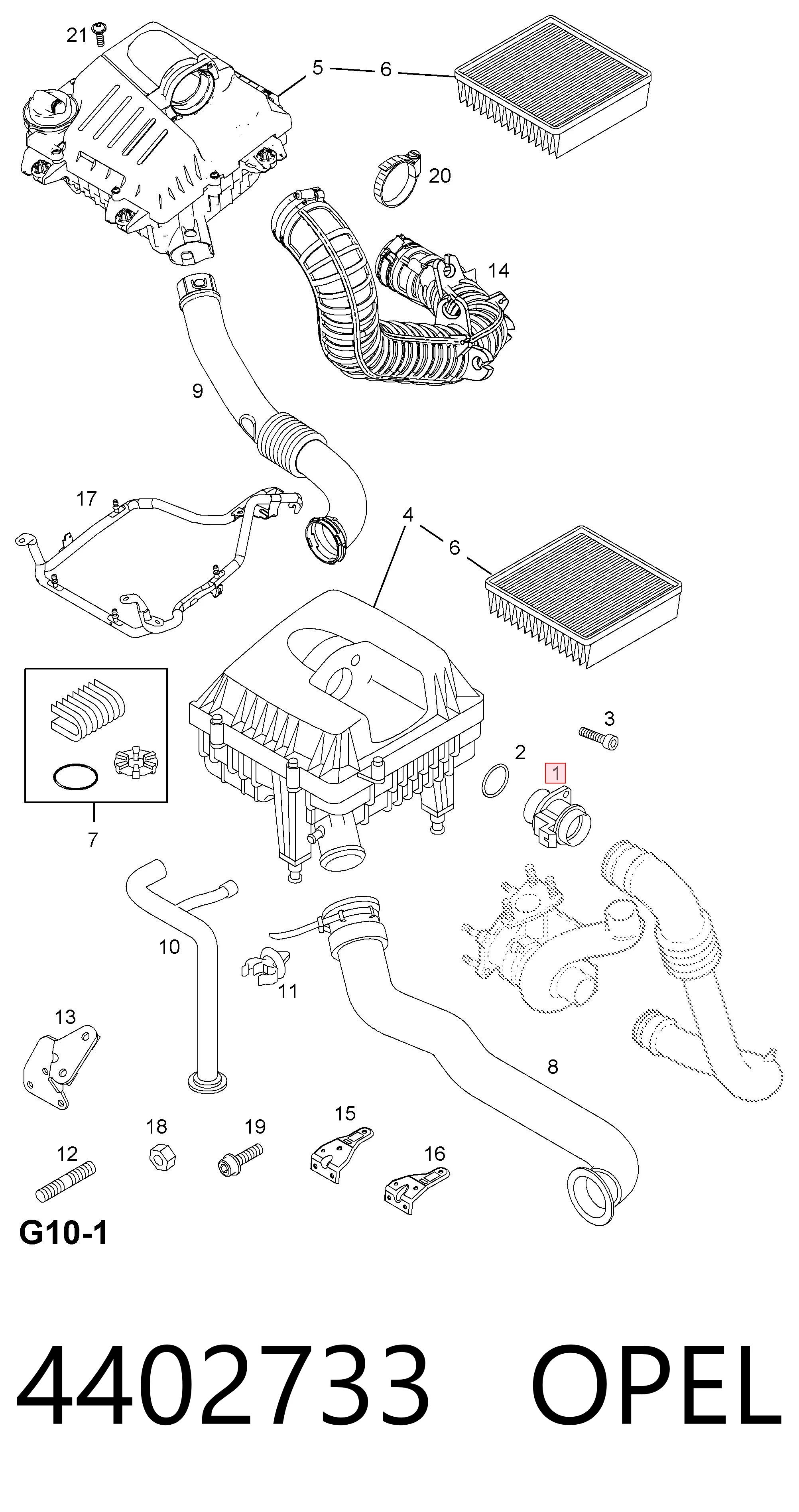 4402733 Opel Sensor de flujo de aire