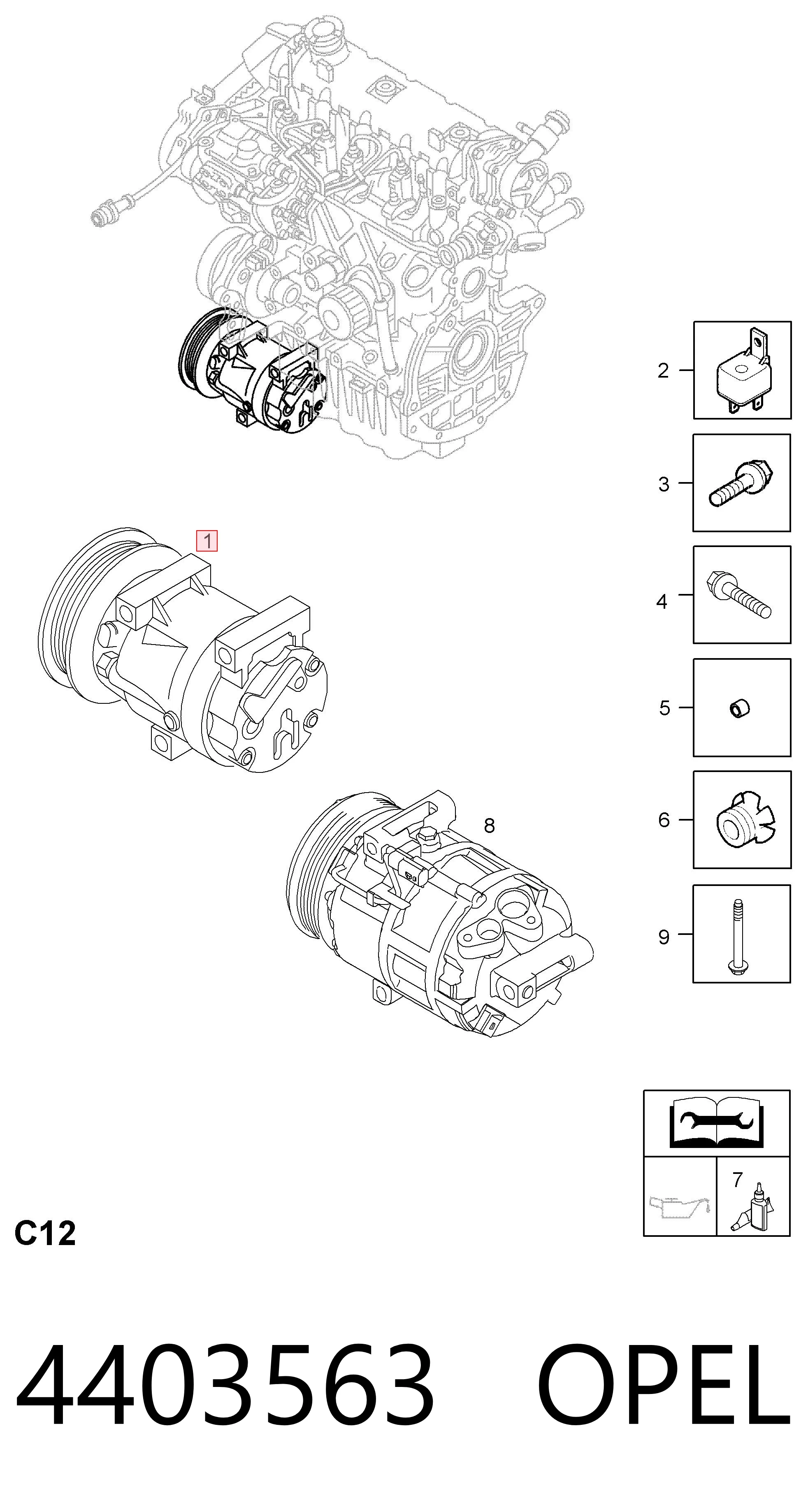 4403563 Opel Compresor climatizador
