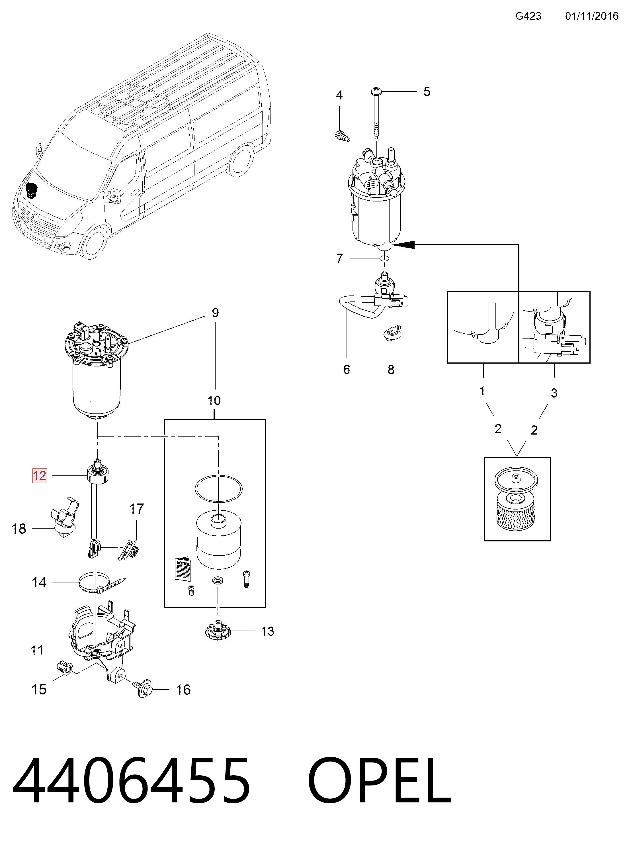 Sensor de nivel de agua del filtro de combustible Opel 95514386 precio, desde 35,10 EUR