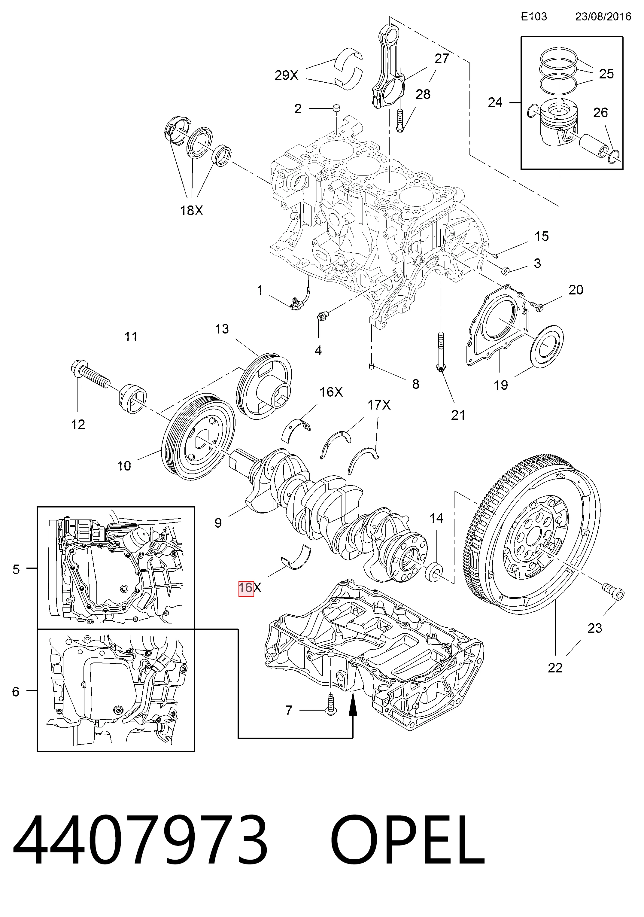 Juego de cojinetes de cigüeñal, estándar, STD General Motors 95529248 precio, desde 30,30 EUR
