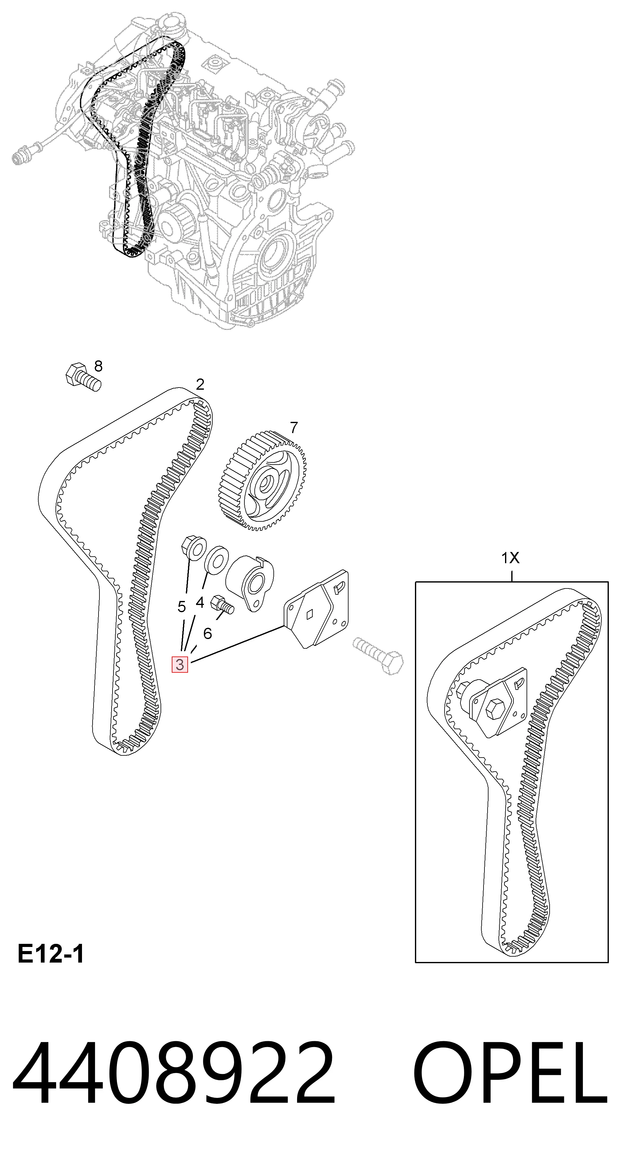 Tensor de la correa de distribución para Renault Laguna I (B56, 556)