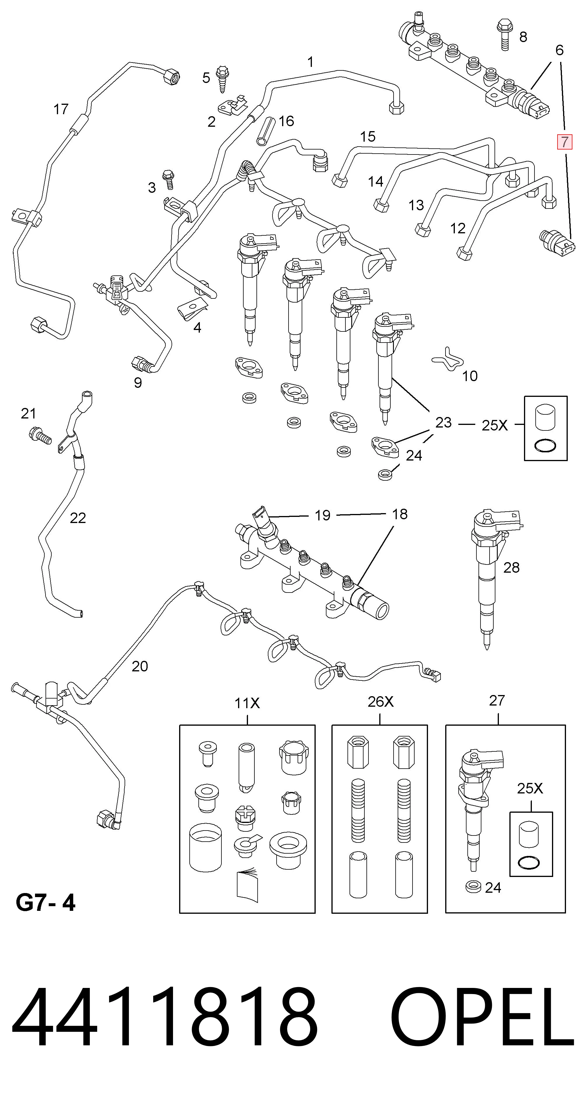 Regulador de presión de combustible 4411818 OPEL