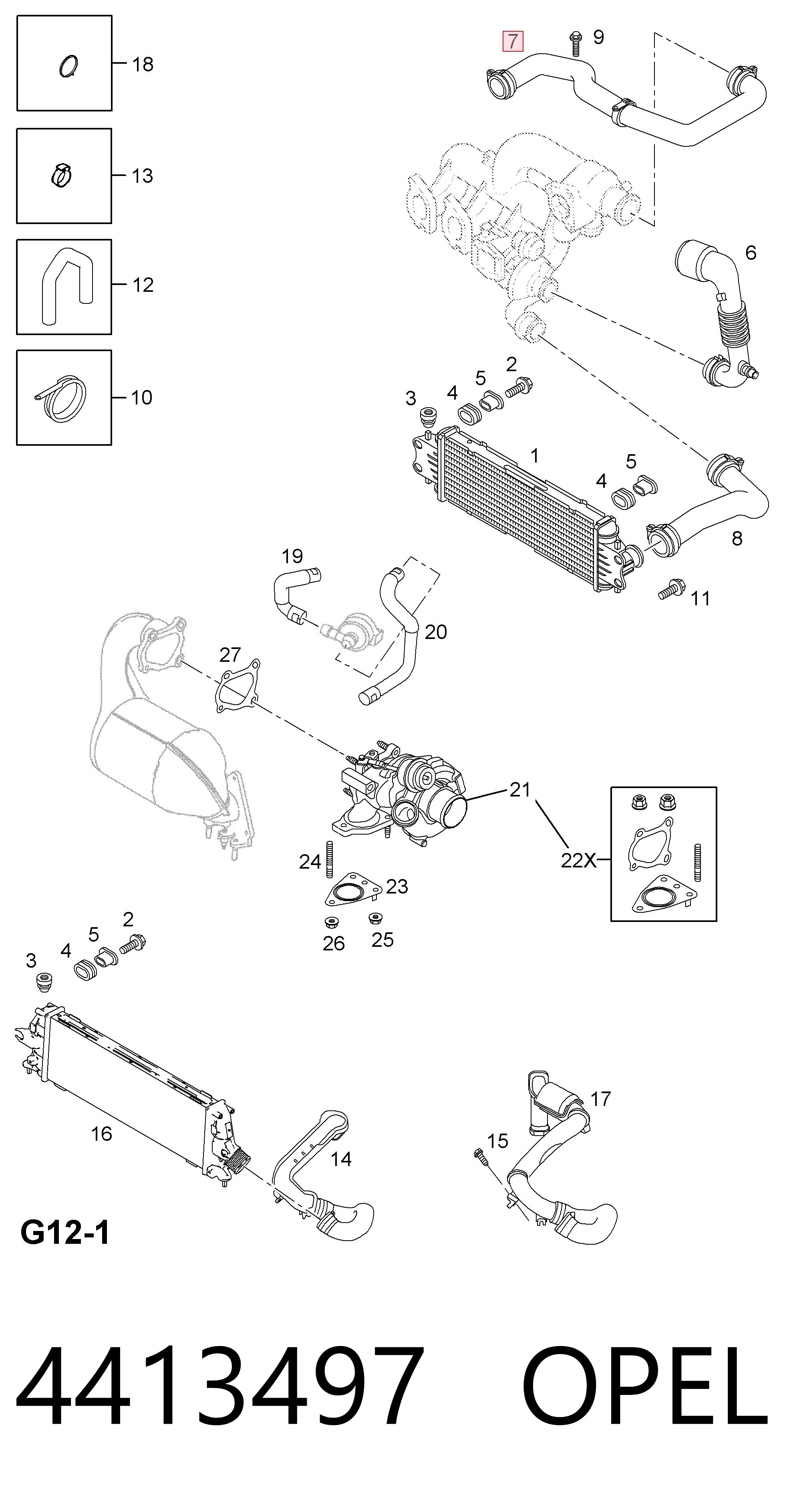 4413497 Opel Manguera del intercooler