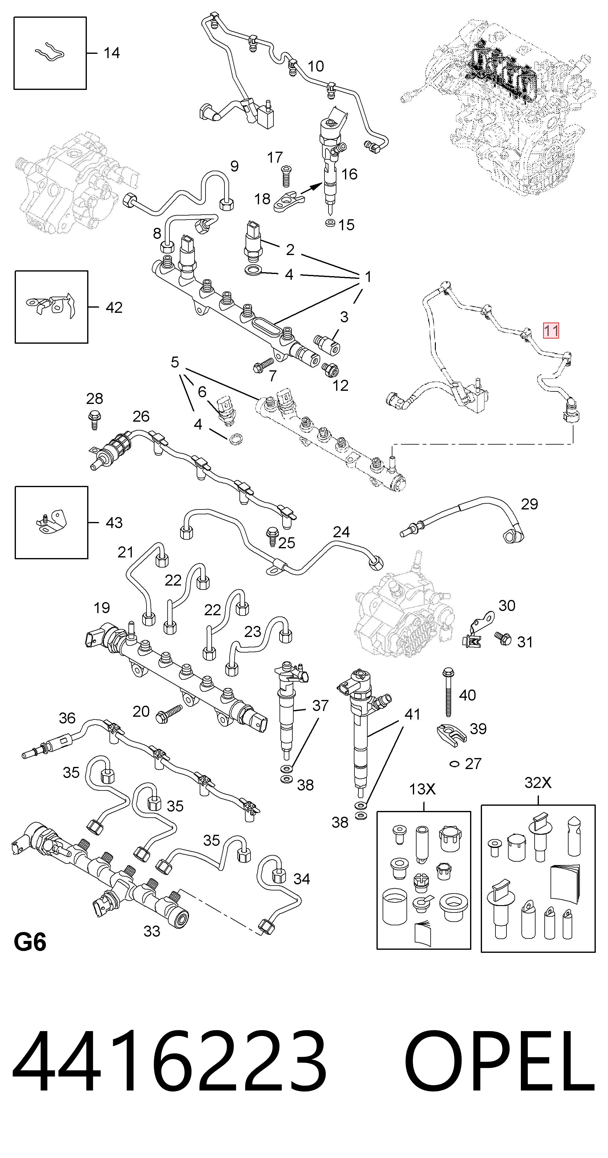 Tubería de combustible atras de las boquillas  VEMO/Vaico V461876