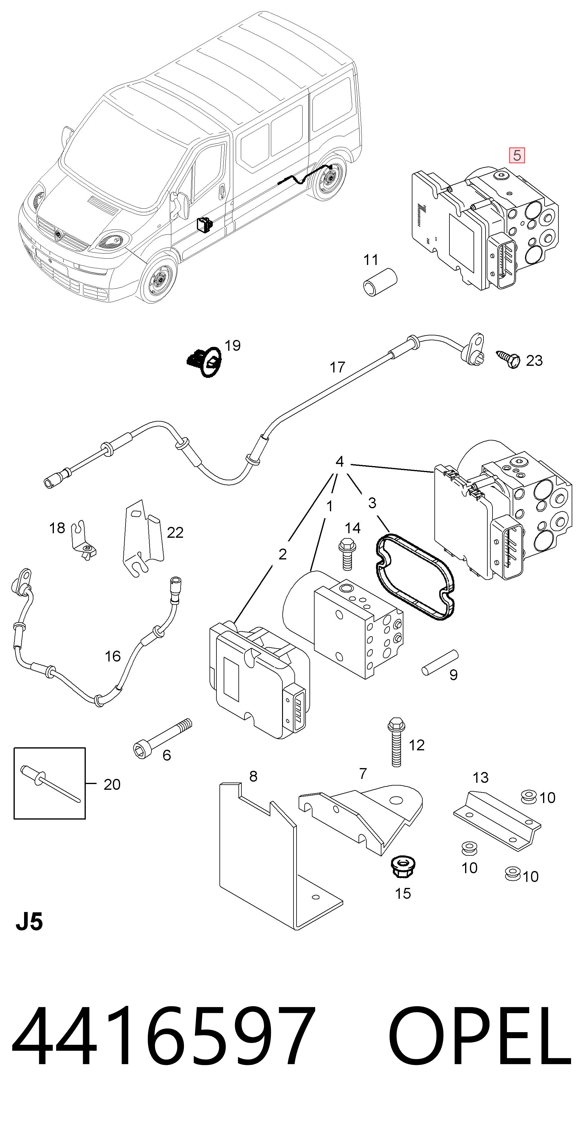 Unidad de control ABS hidráulico Opel Vivaro  (2001-2014)