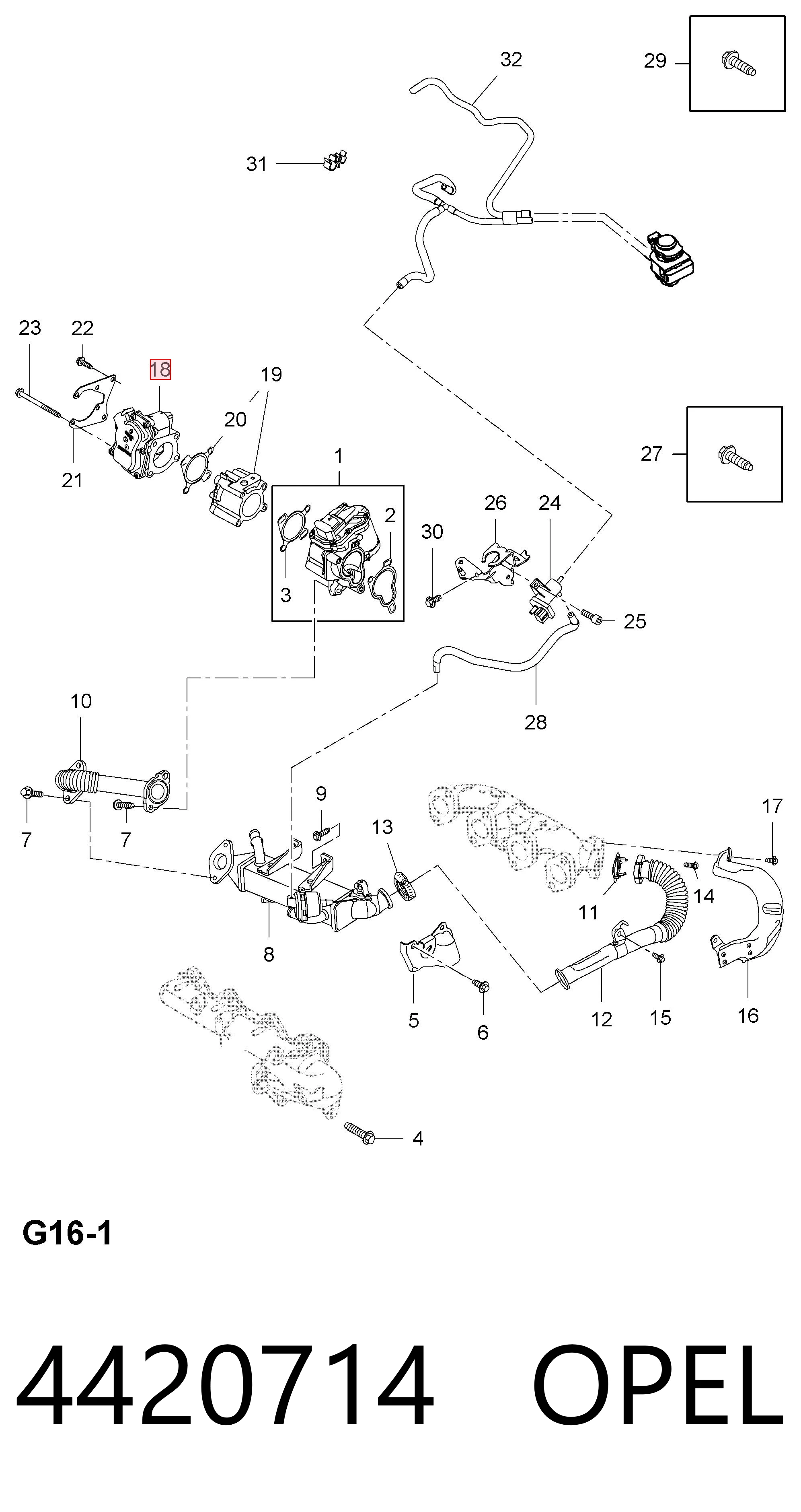 Cuerpo de aceleración completo 4420714 OPEL