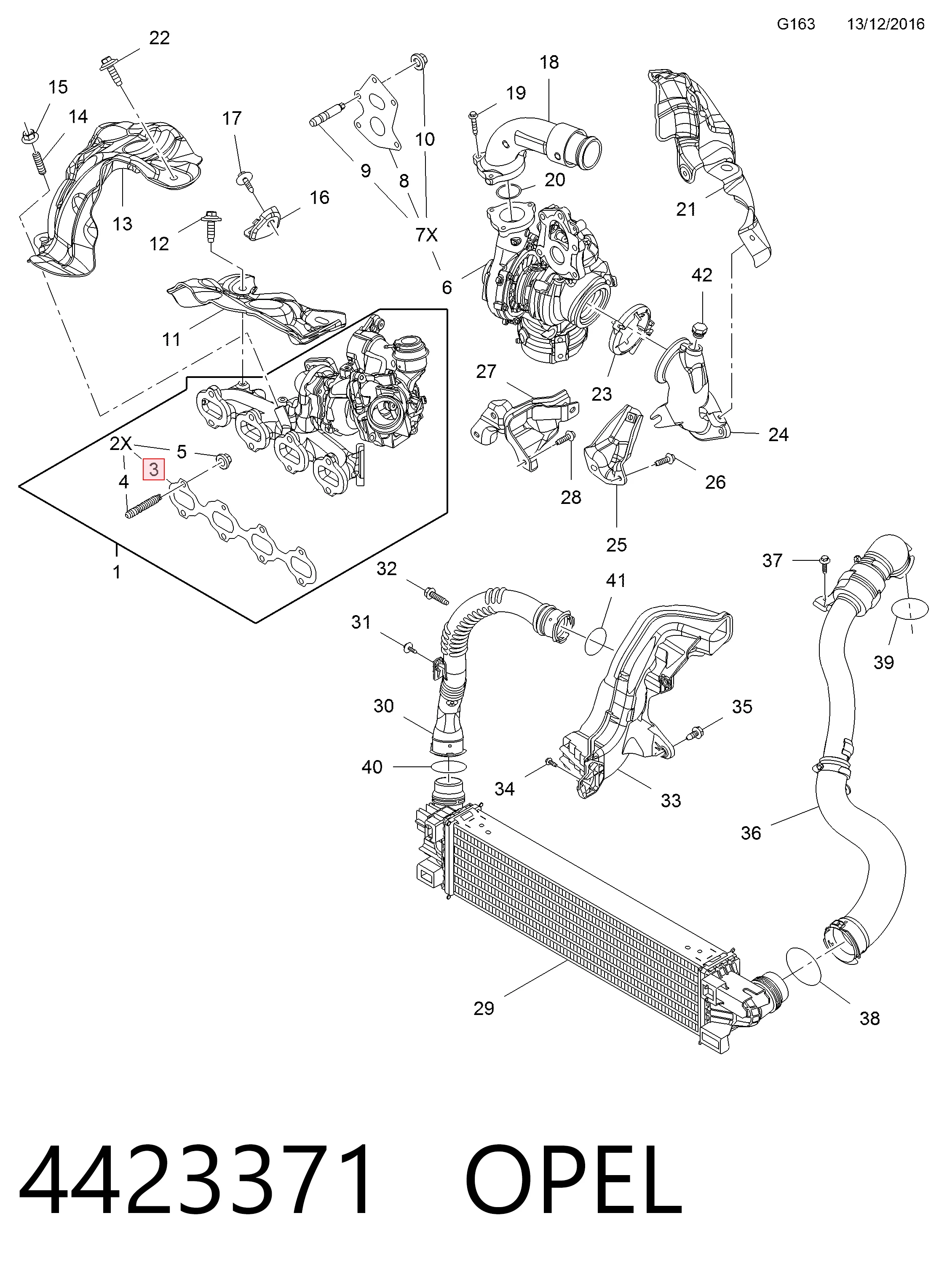 Junta de colector de escape Trafic III plataforma a bordo (2014-2026) original desde 14,38 €