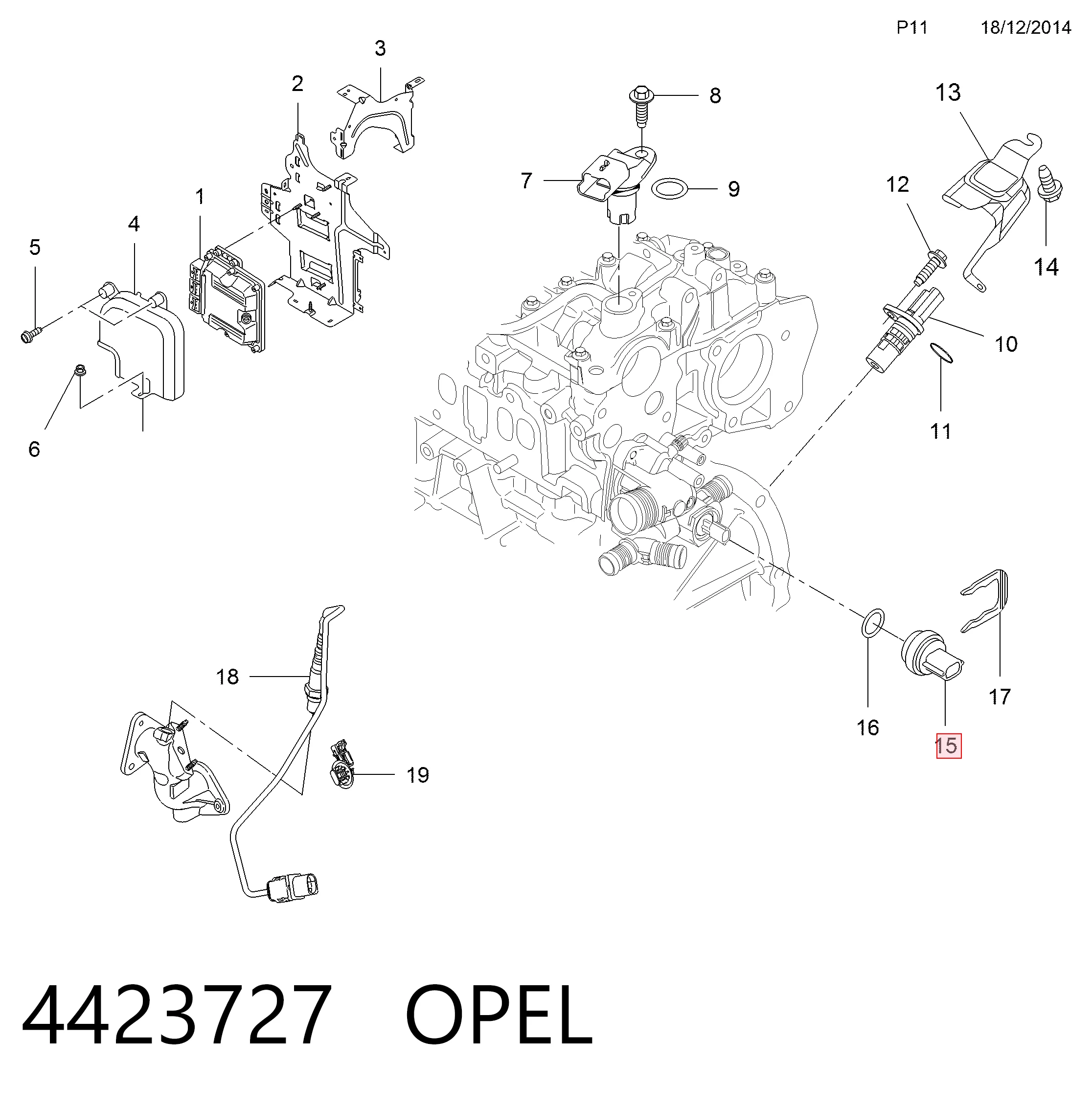 Sensor de temperatura del motor Logan II sedán (2012-2026) original desde 11,09 €