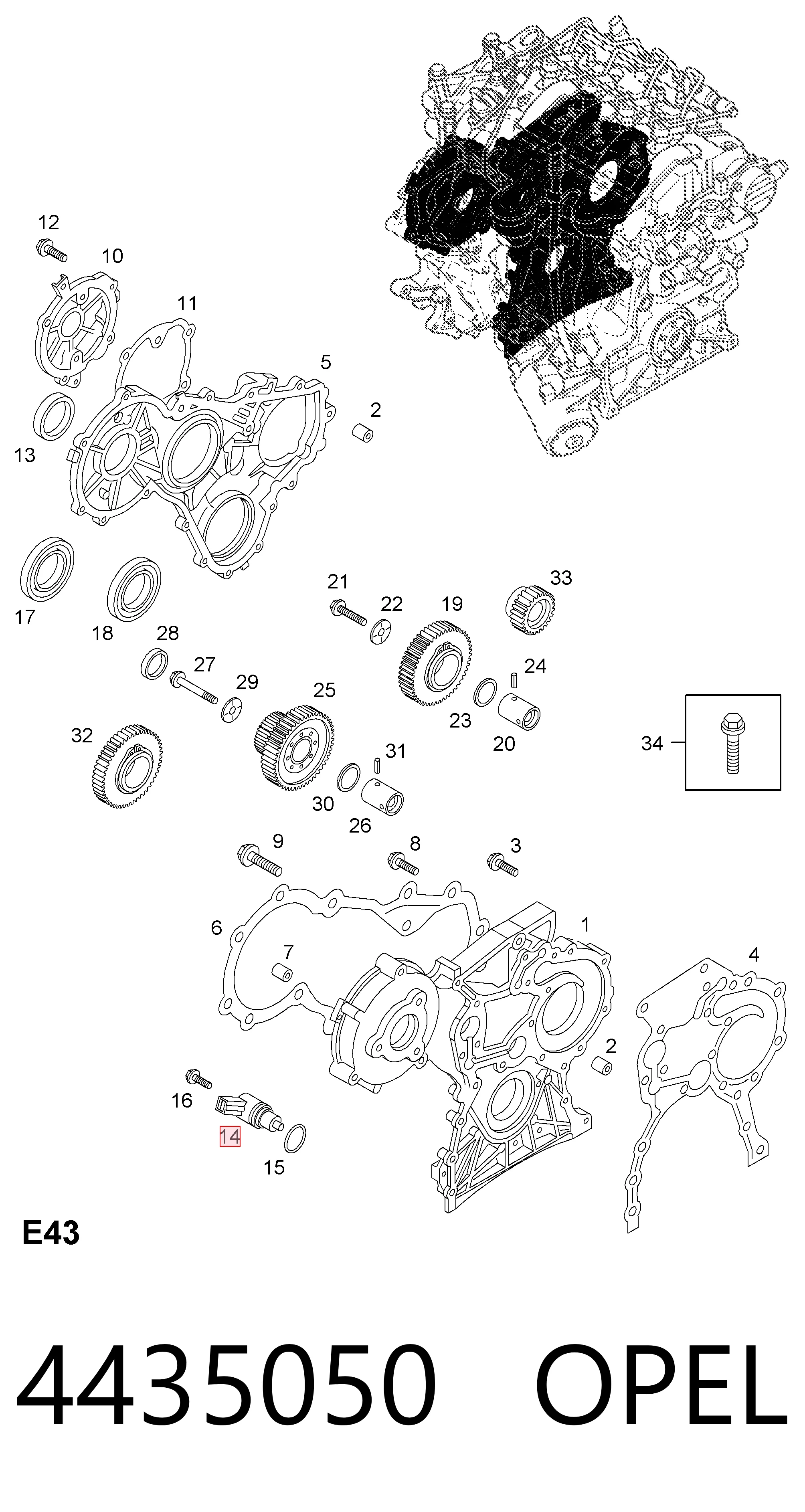 Sensor de levas para Opel Vivaro (F7)