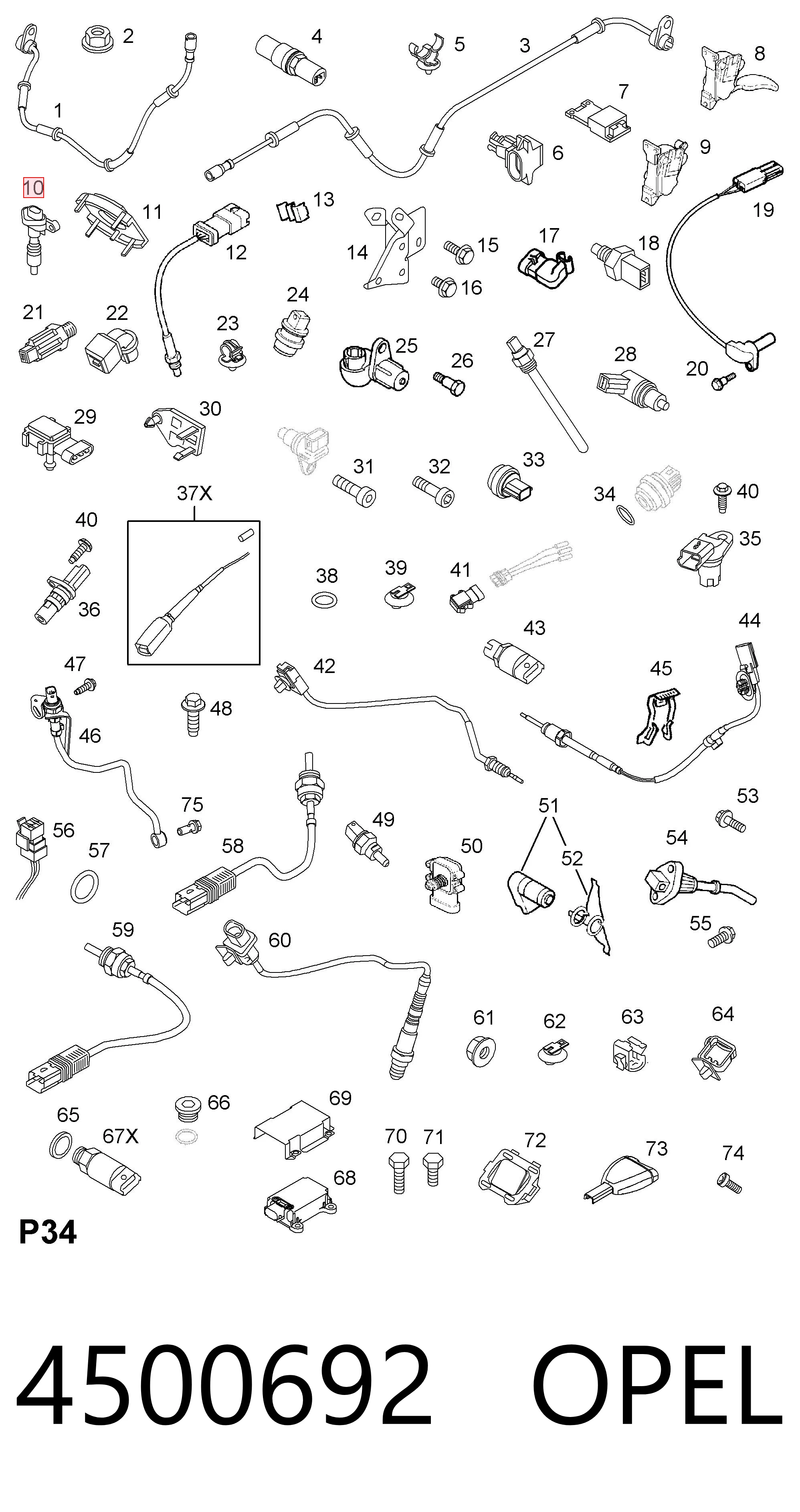 Sensor de velocidad 4500692 OPEL