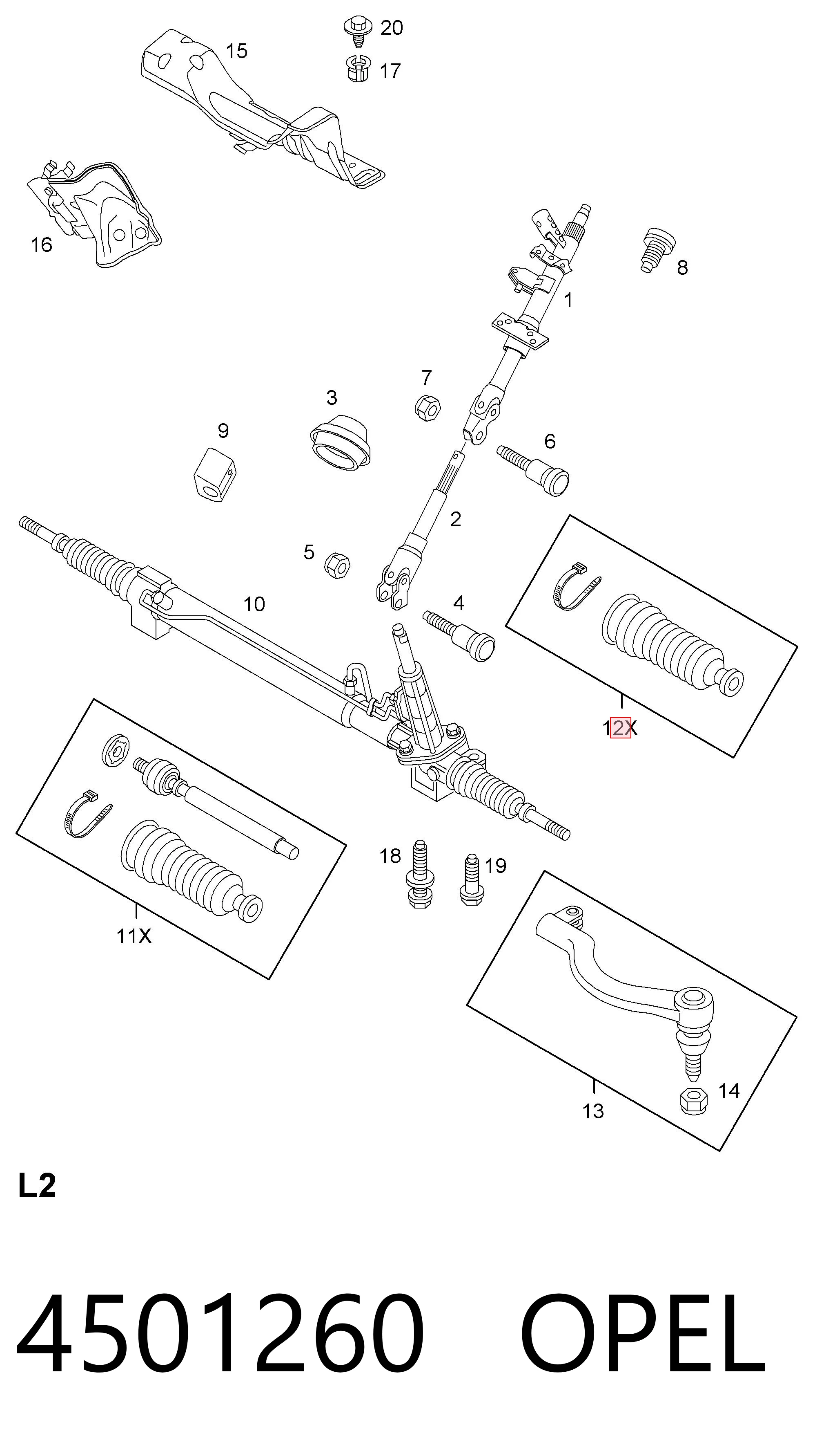 Fuelle dirección para Opel Vivaro F7