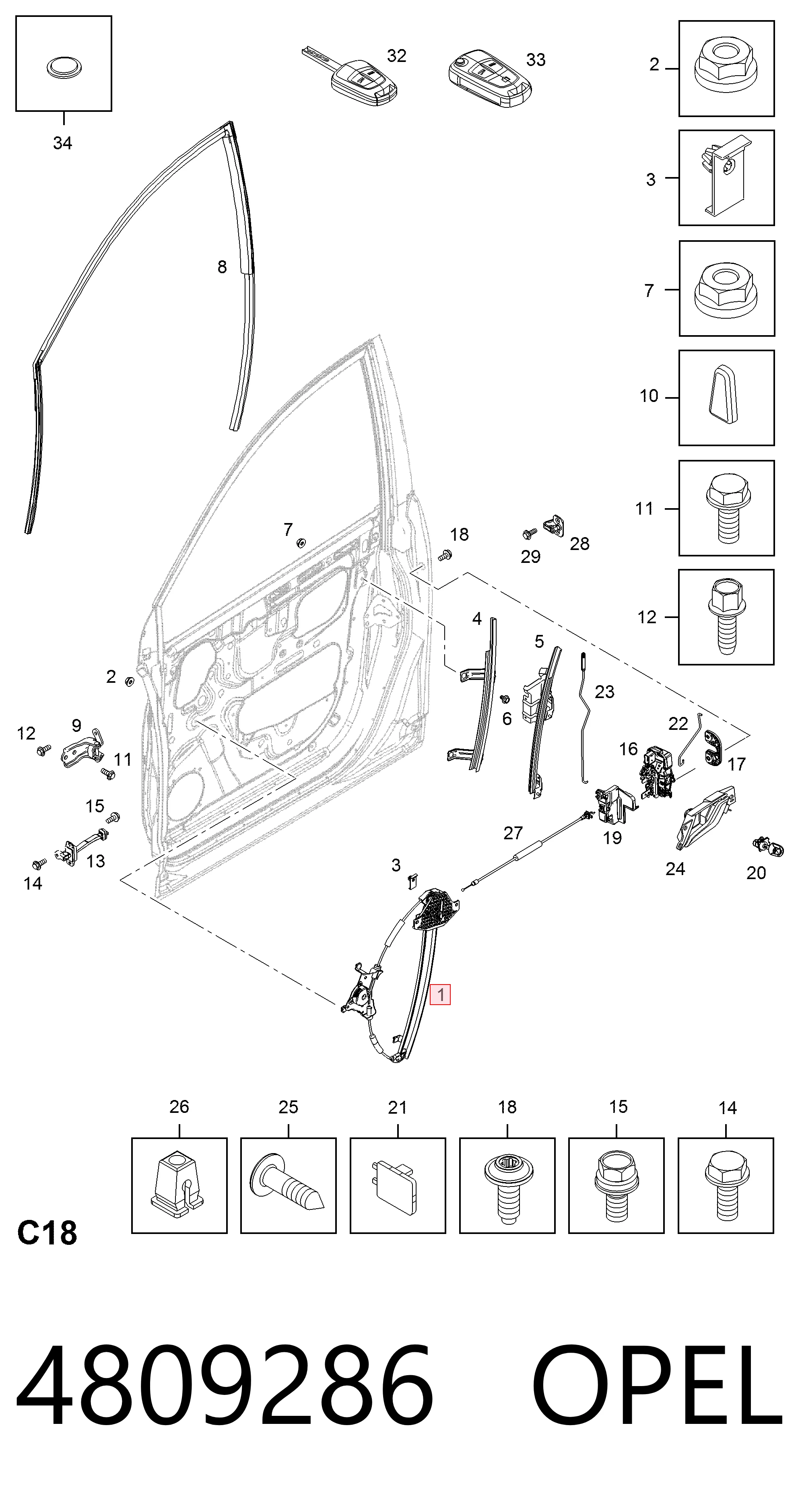  Mecanismo de elevalunas delantero derecha Chevrolet Captiva 1