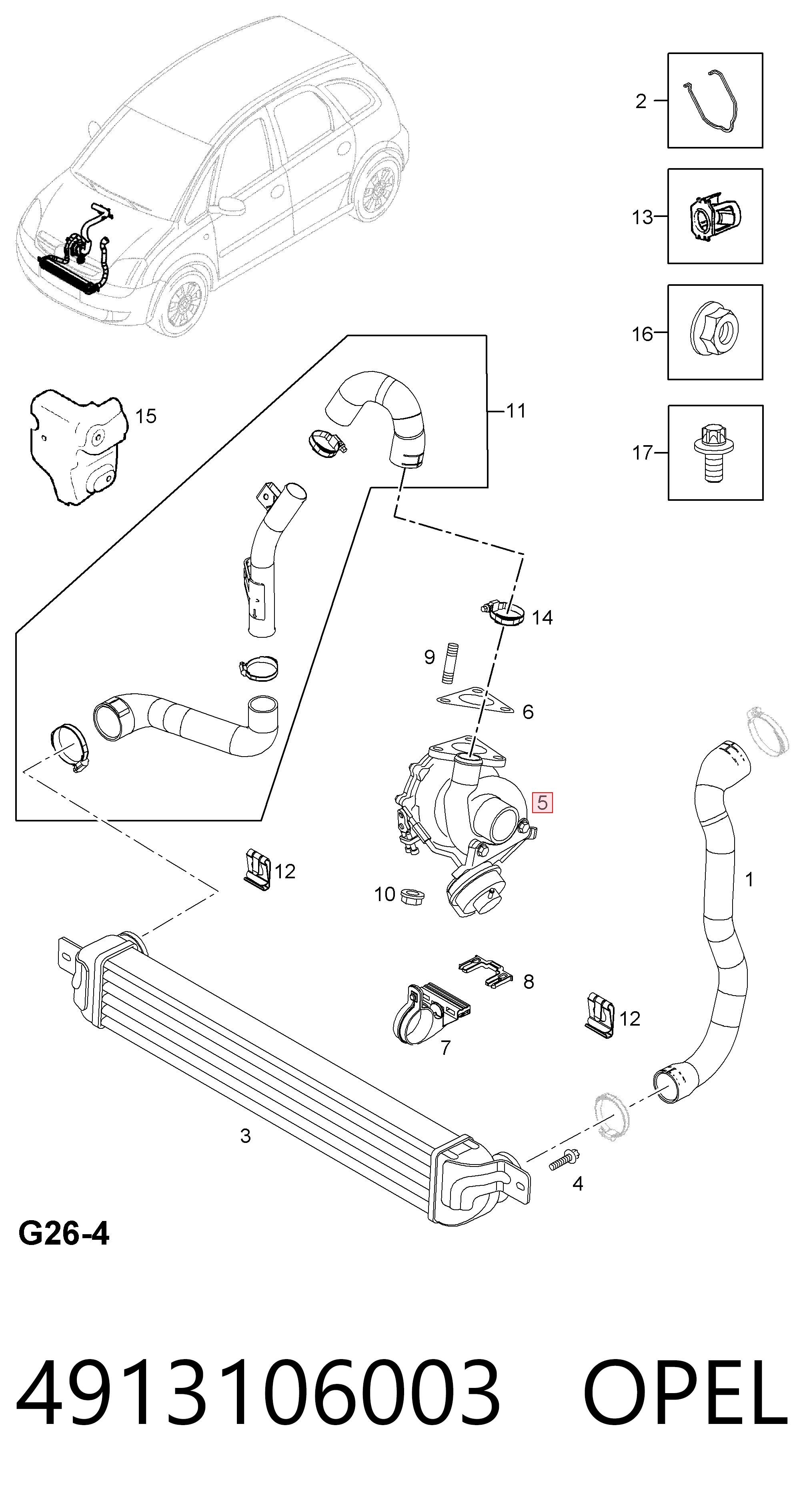 4913106003 Opel Turbo para motor