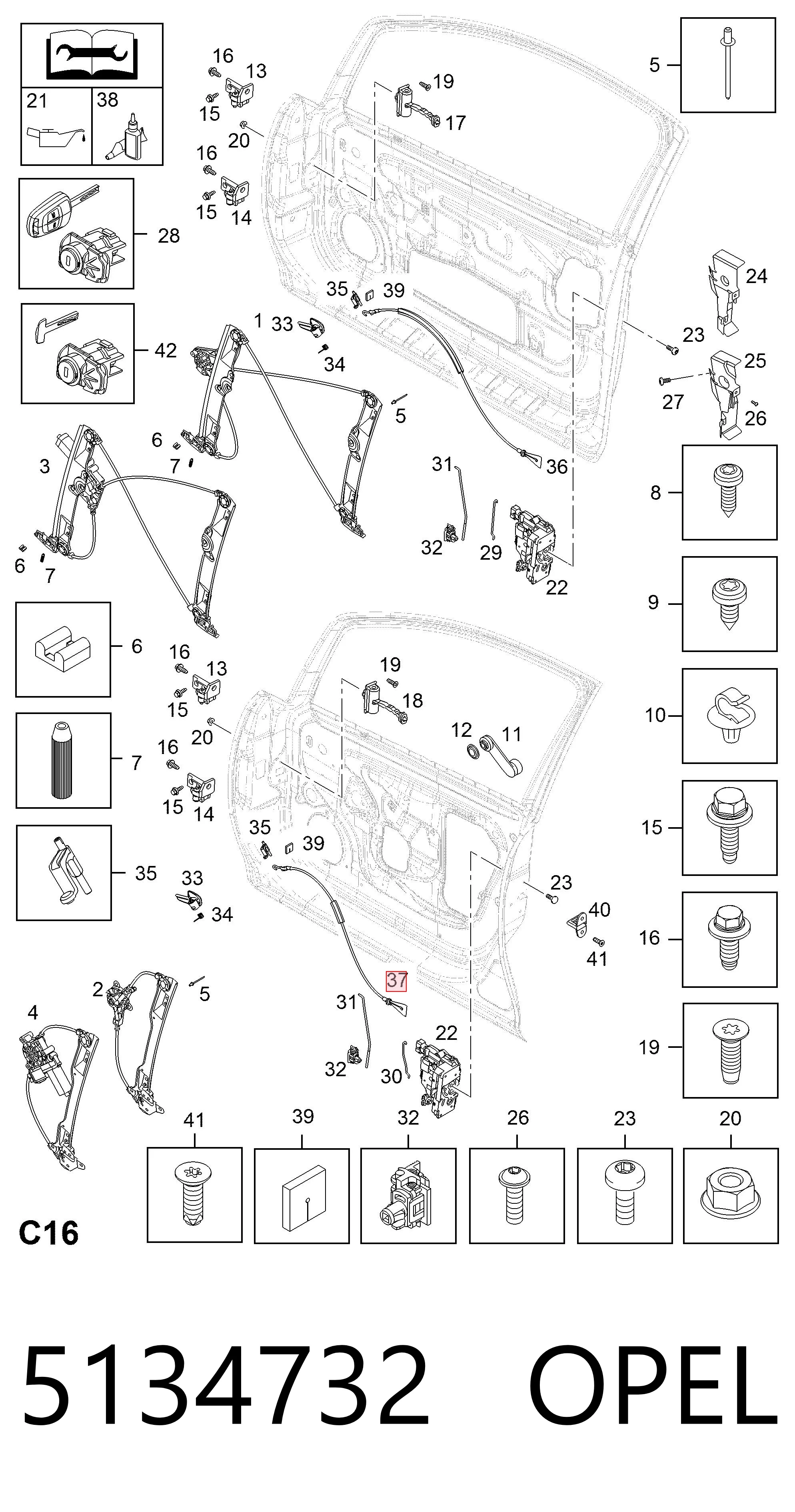 Comprar 13186768 Peugeot/Citroen Cable de apertura de cerradura de puerta delantera