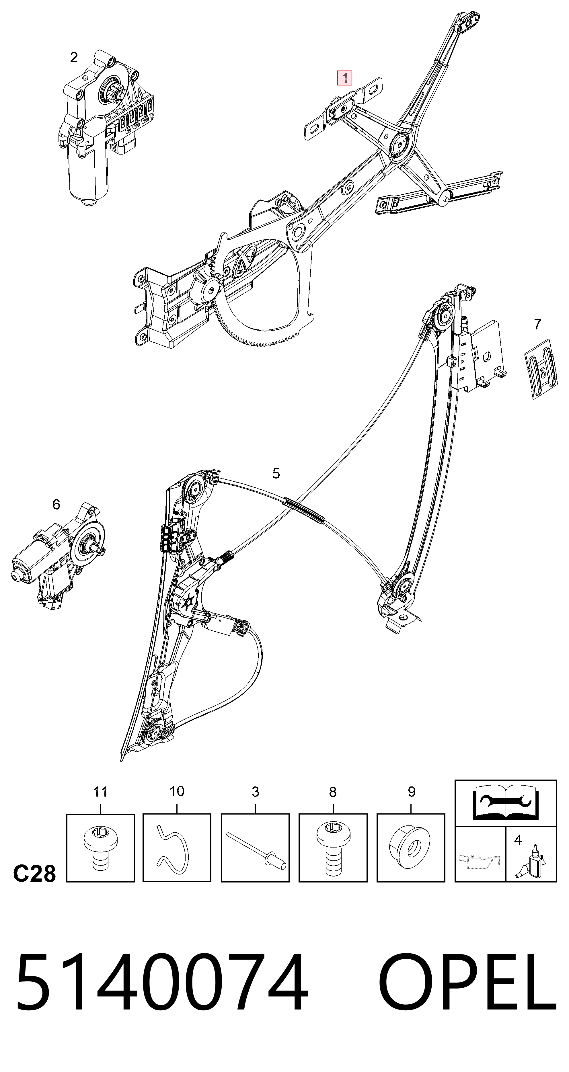 Comprar 6207116 General Motors Mecanismo de elevalunas