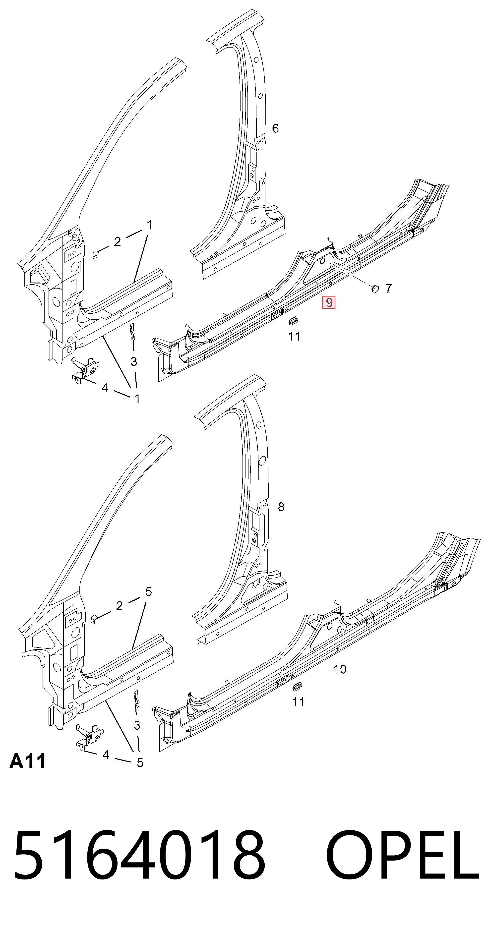 Comprar Umbral de puerta, derecha Opel Vectra C GTS 