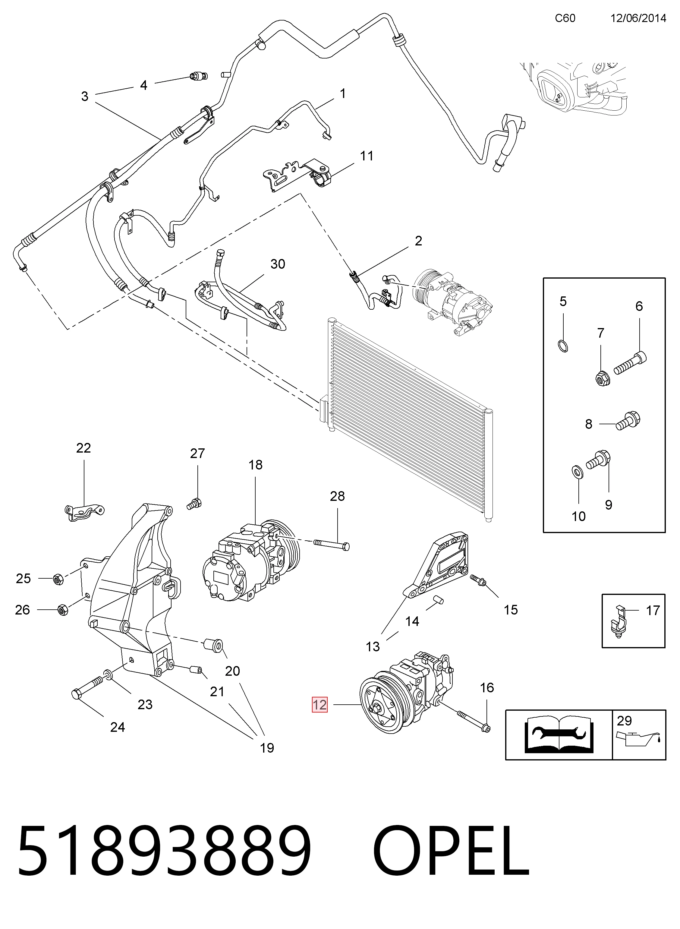 51893889 Opel Compresor climatizador