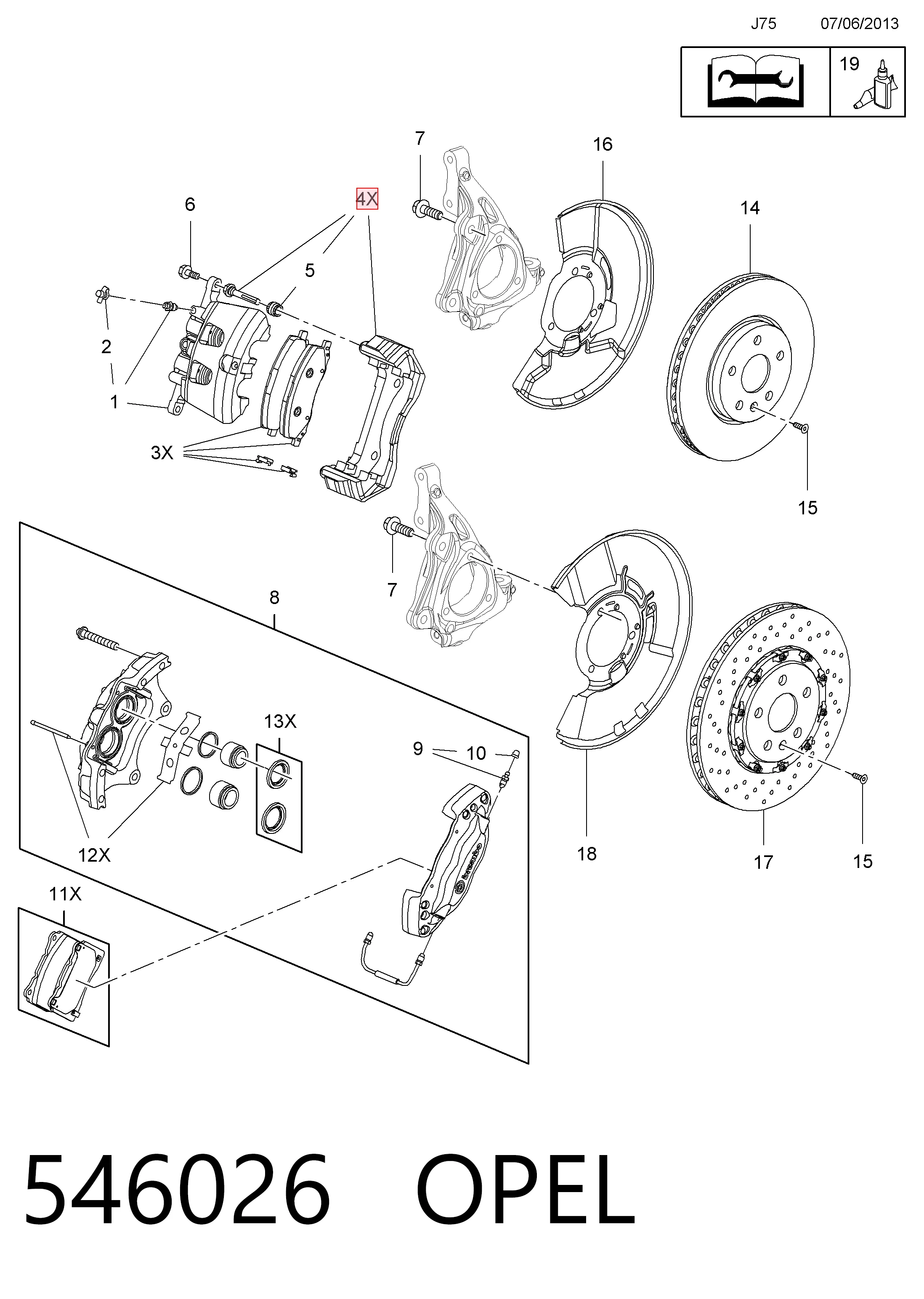 Soporte de la pinza de freno delantera General Motors 13343571 precio, desde 92,81 EUR