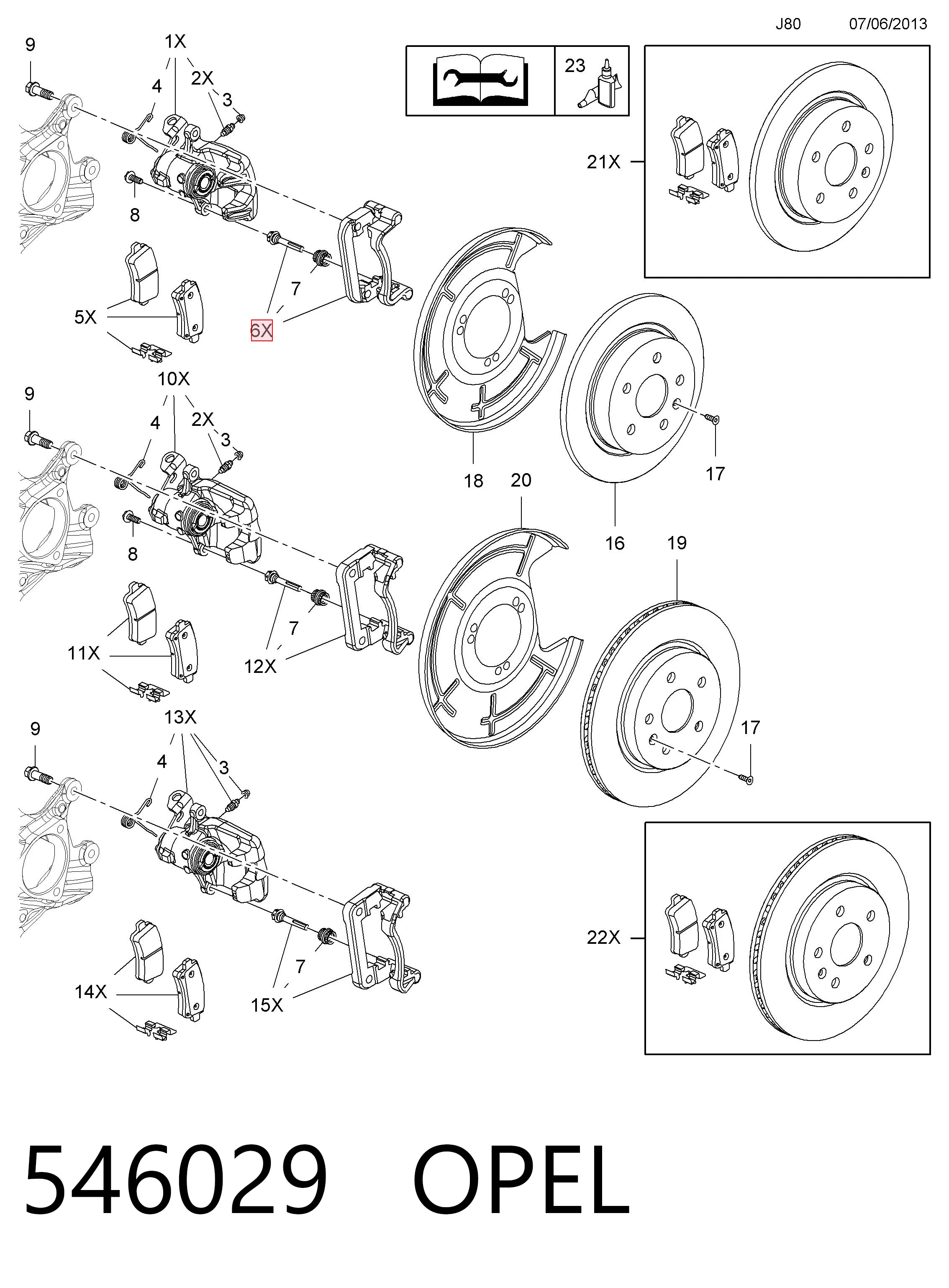 Soporte de la pinza de freno trasera 13343574 General Motors