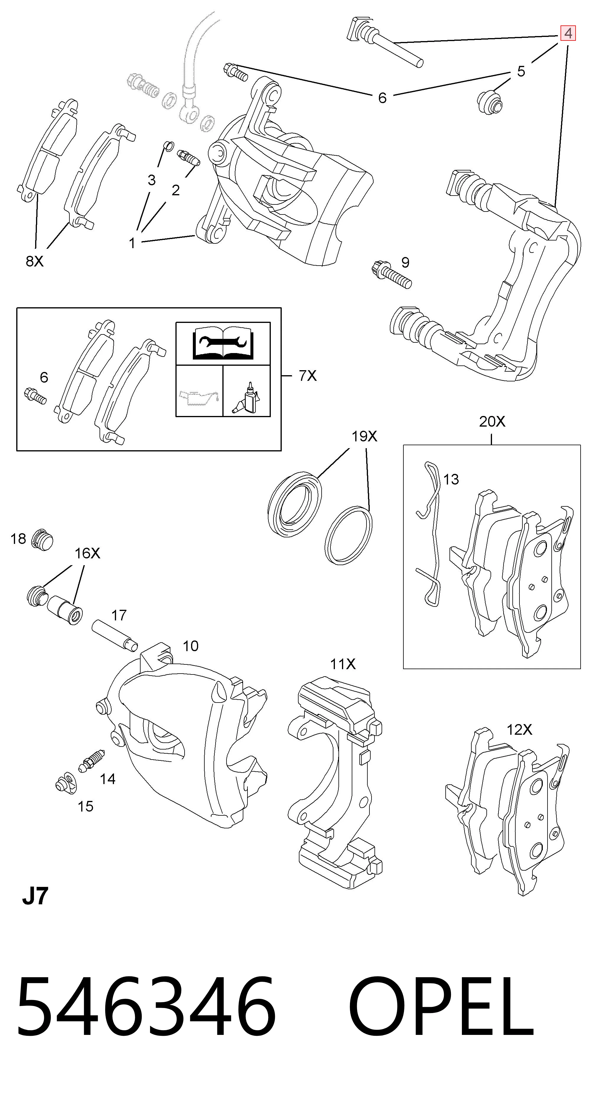 546445 General Motors Soporte, pinza de freno delantera