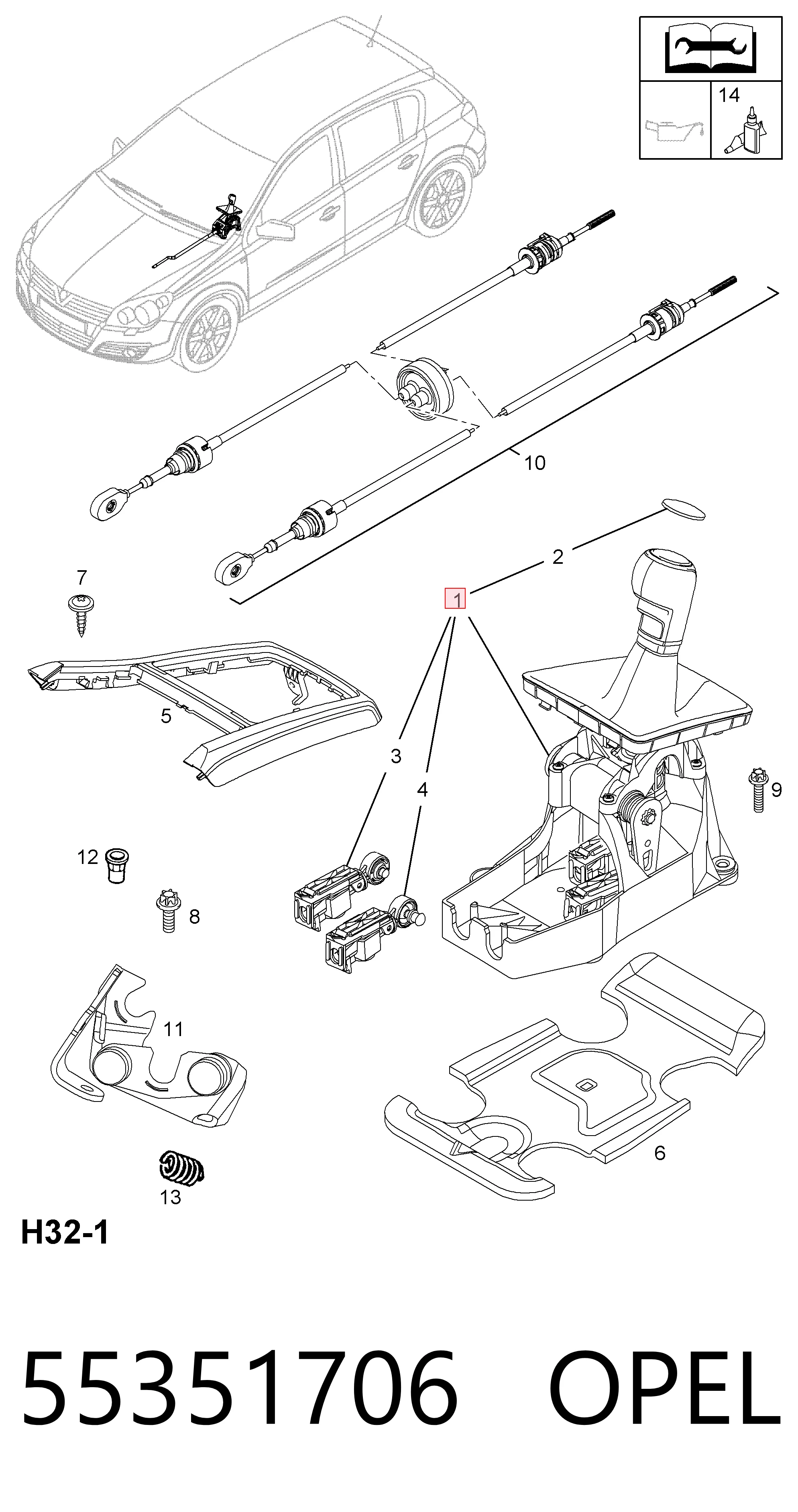  Palanca de cambios Opel Astra 