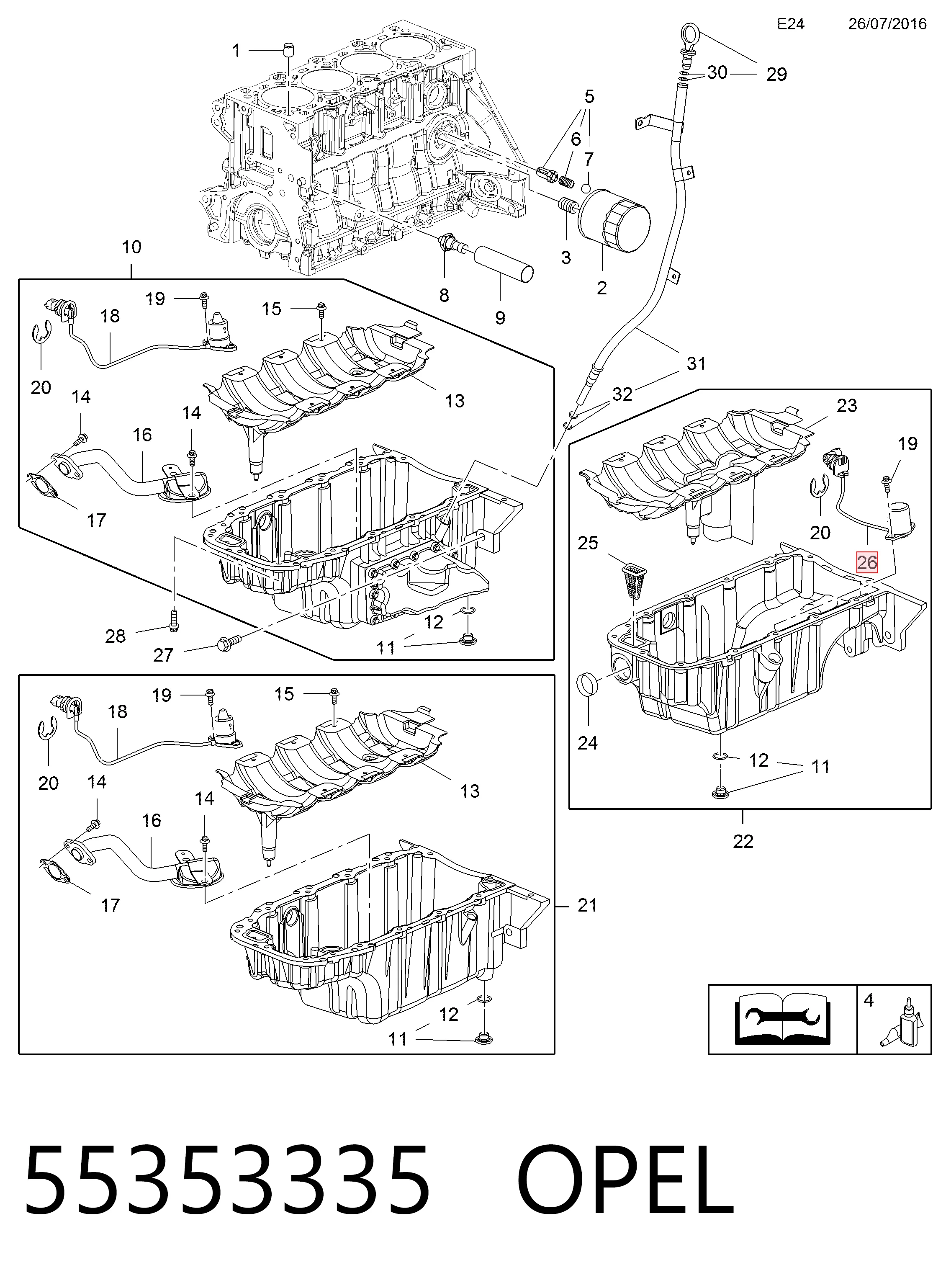 55353335 Opel Sensor de nivel de aceite