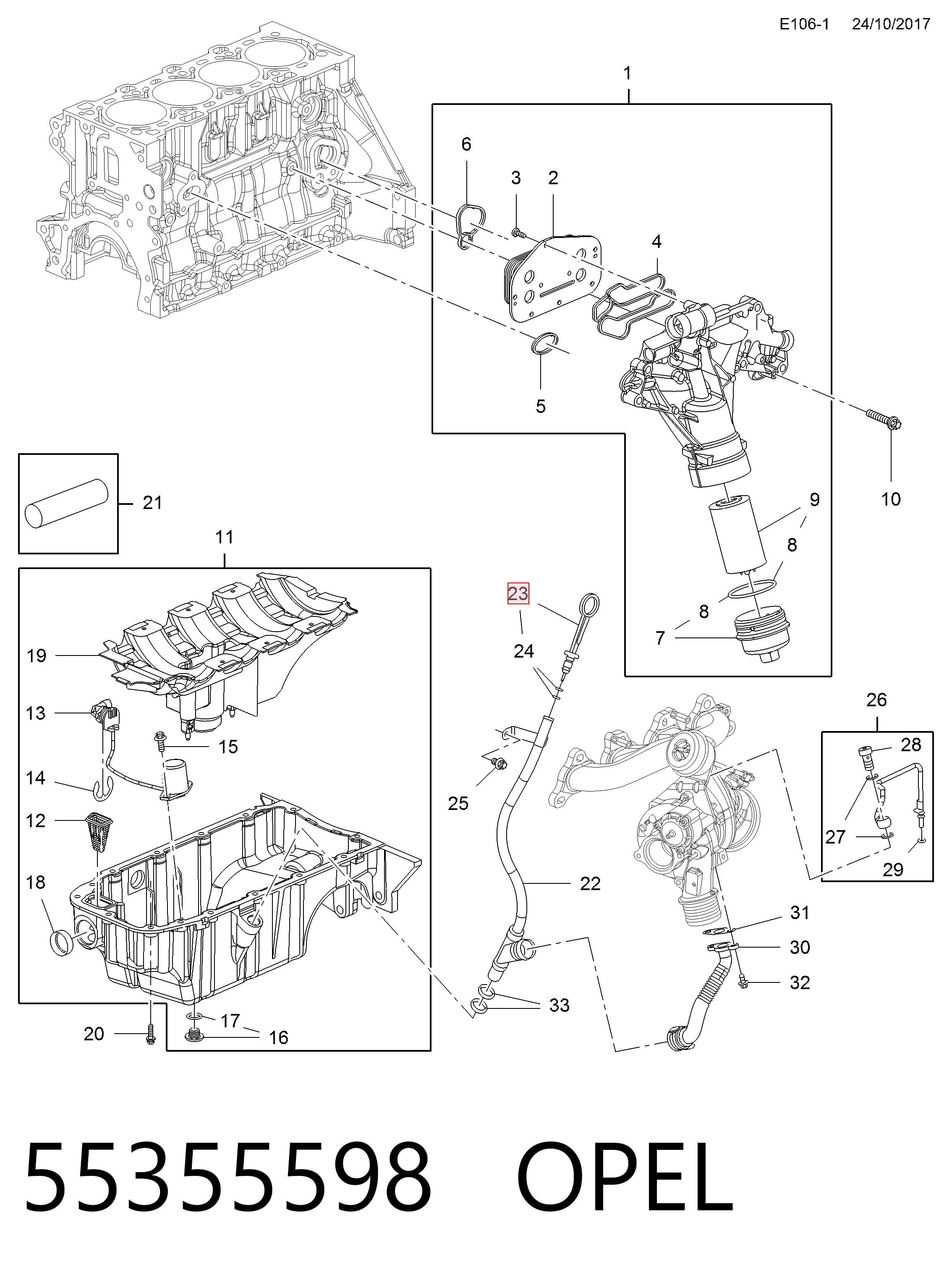 Medidor de aceite para Opel Corsa D S07