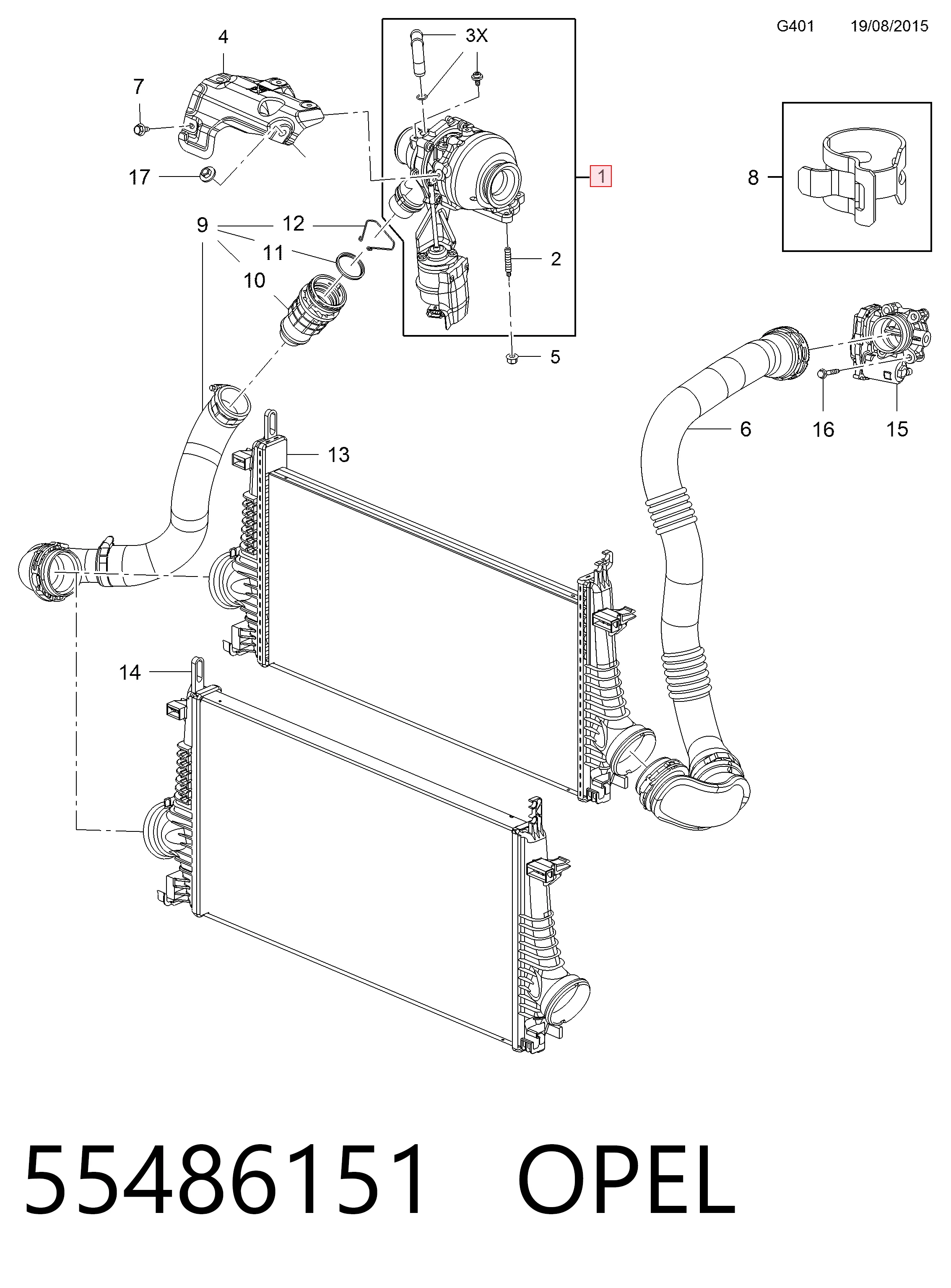 Turbocompresor 55486151 OPEL