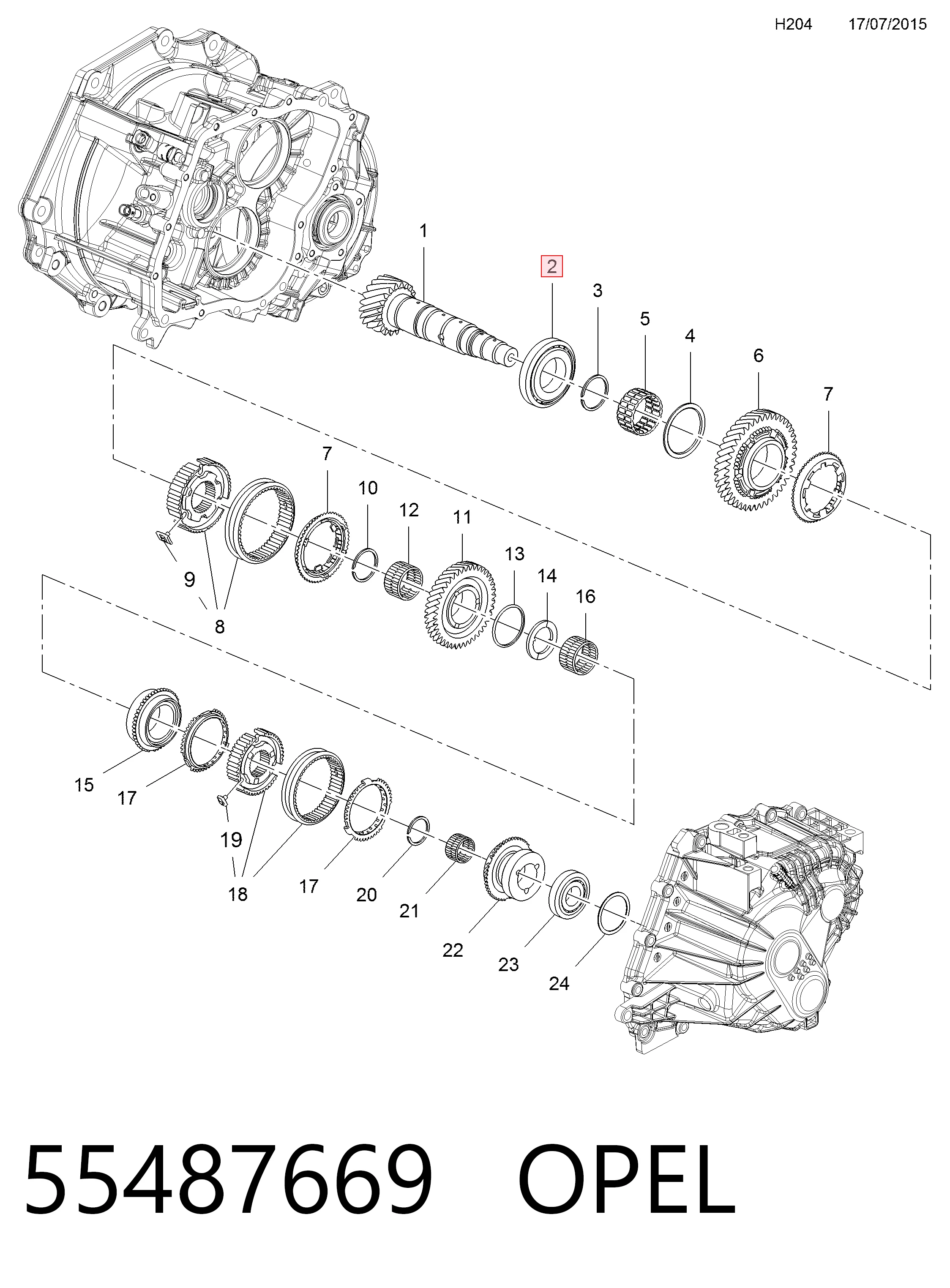 Rodamiento caja de cambios Opel Astra H familiar (L35) (2004 - 2014) precio, desde 26,32 EUR