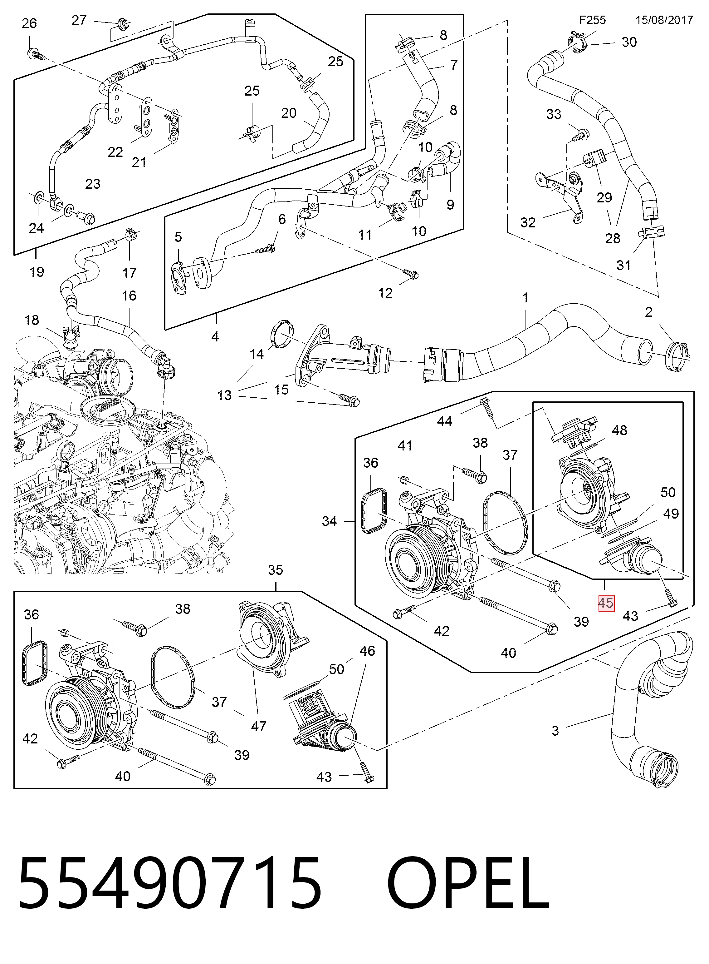 55490715 Opel Termostato de agua