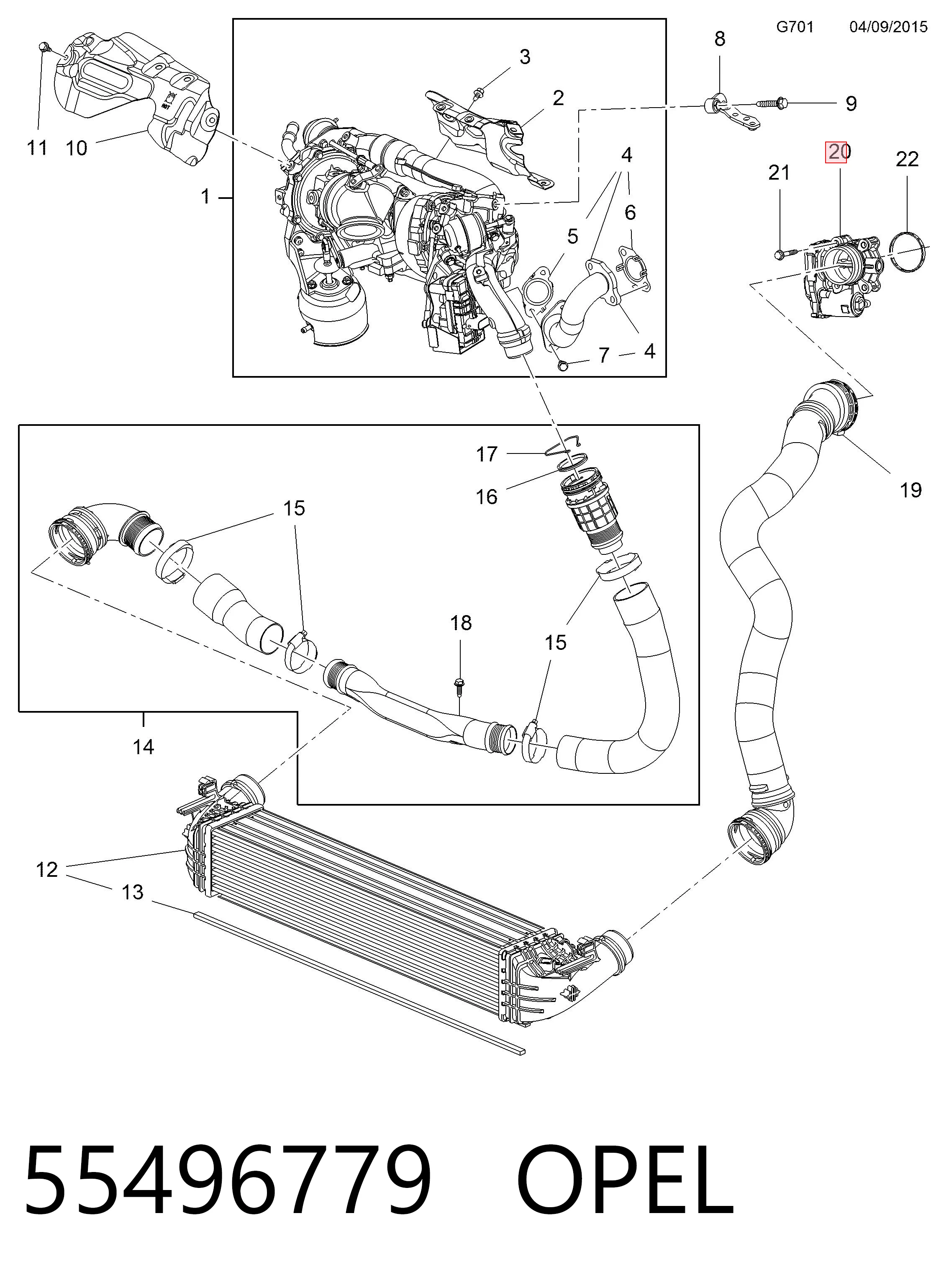 55496779 Opel Mariposa de admisión