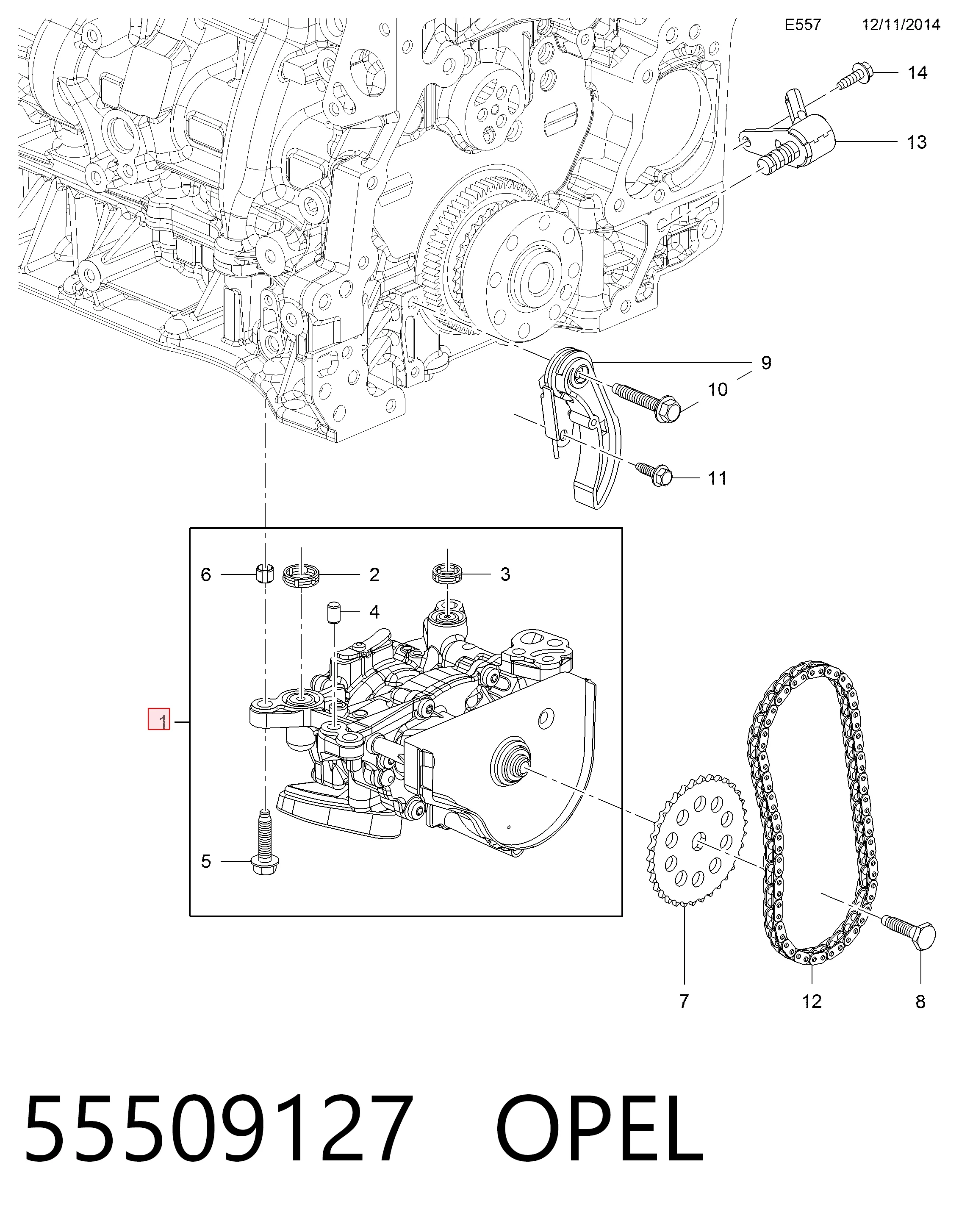 55509127 Opel Bomba de aceite