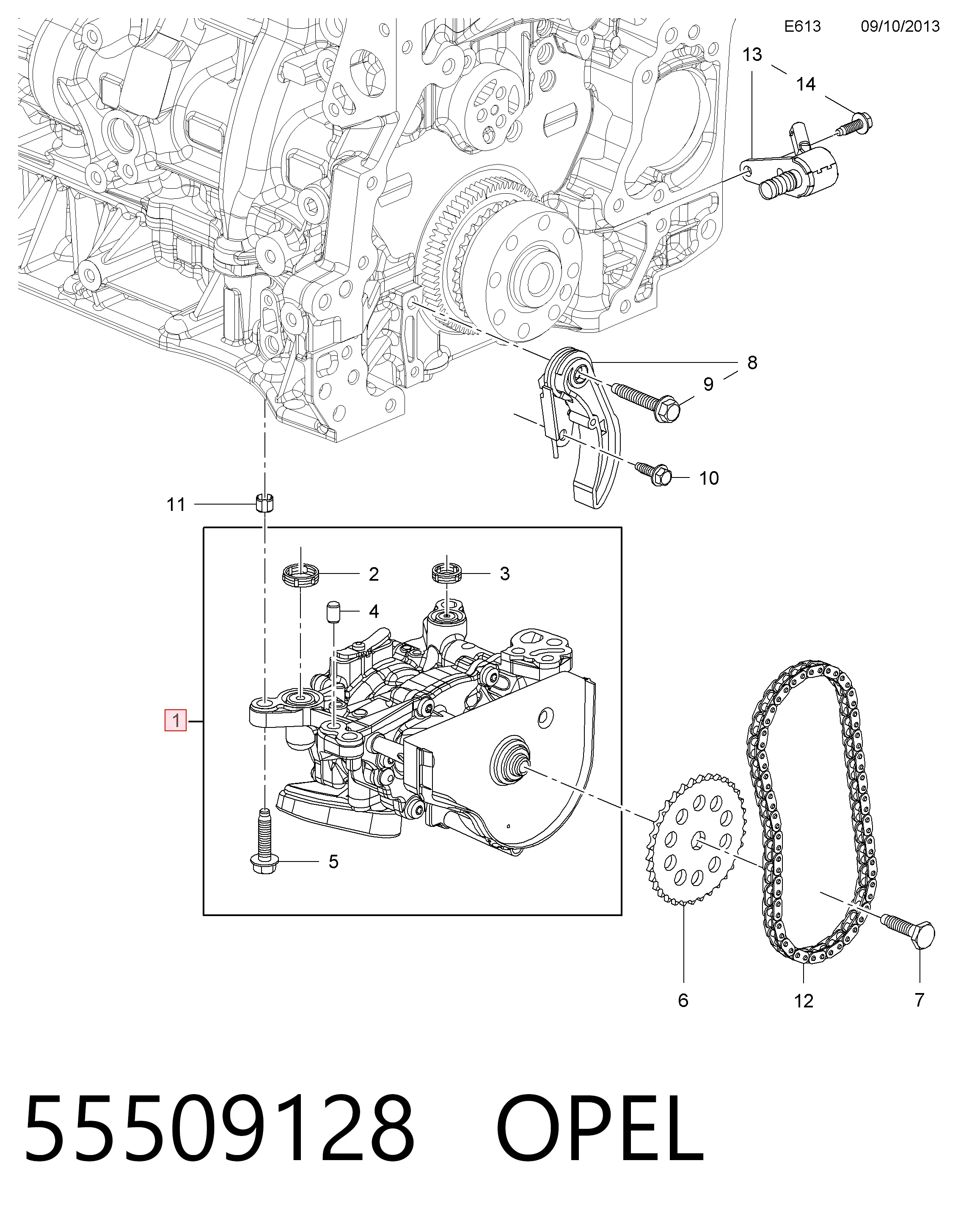 Bomba de aceite del motor Opel Astra  ()